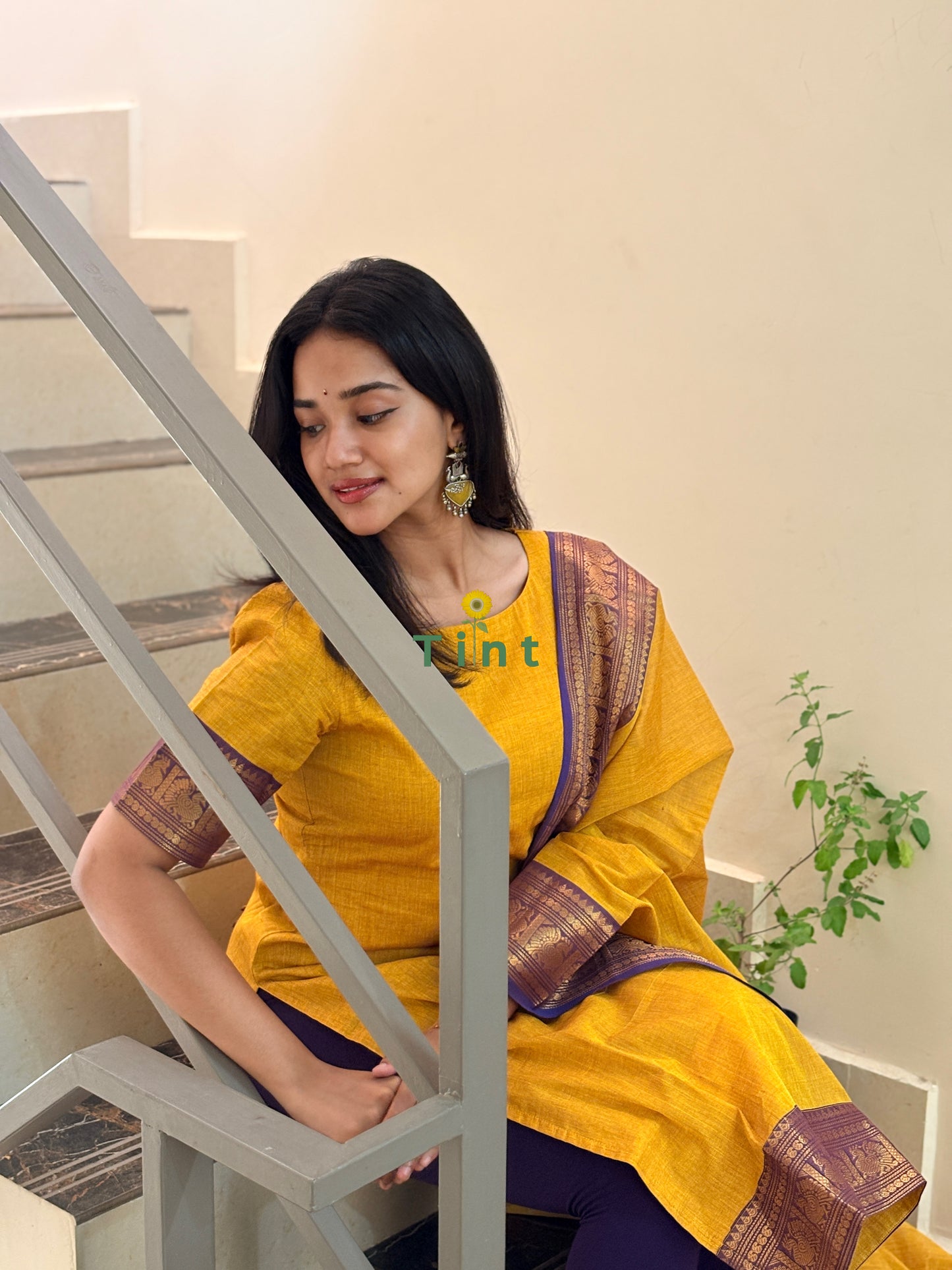 Mango Butter Kanchi Cotton kurta dupatta