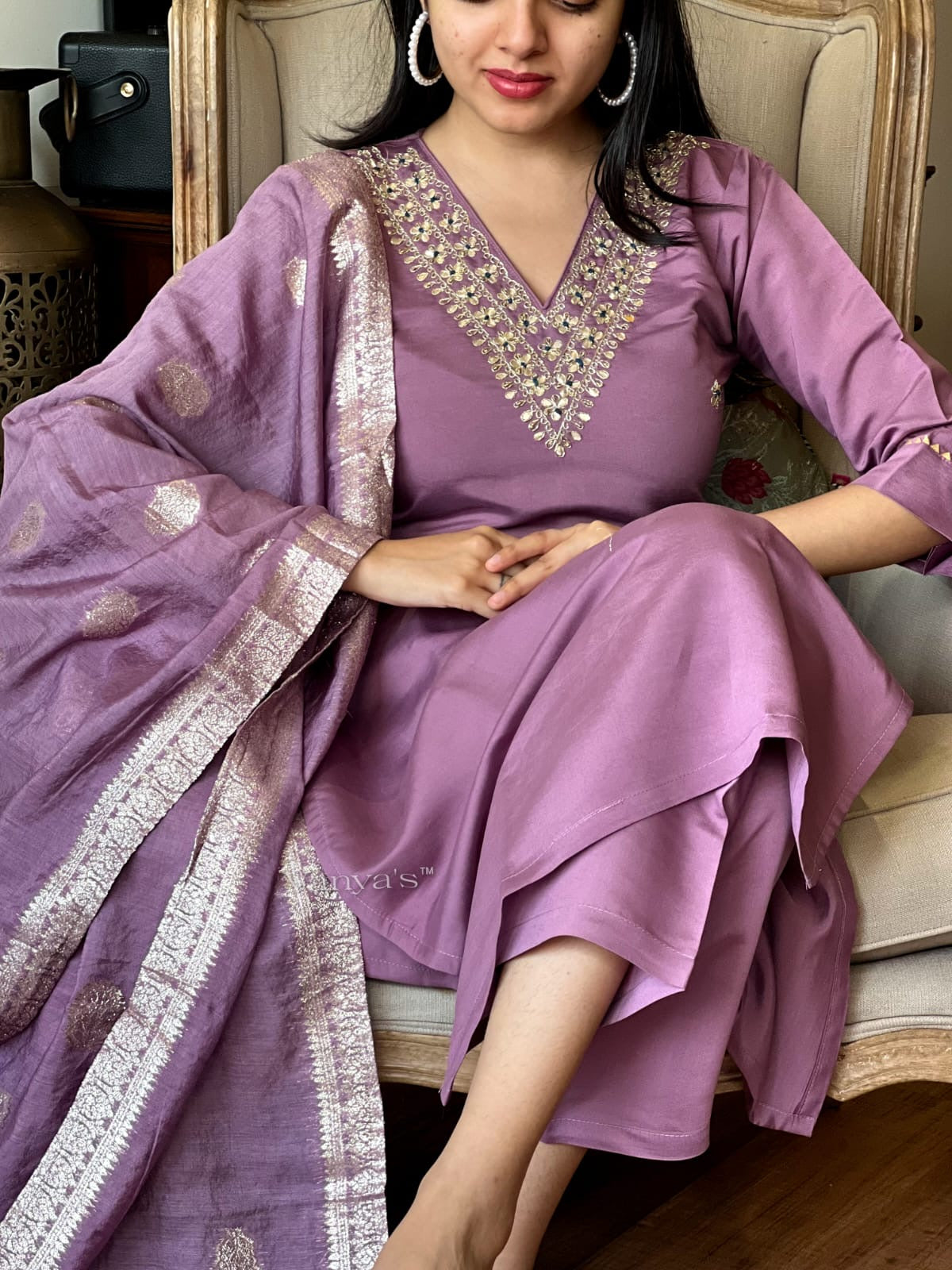 Mauve pink suit set