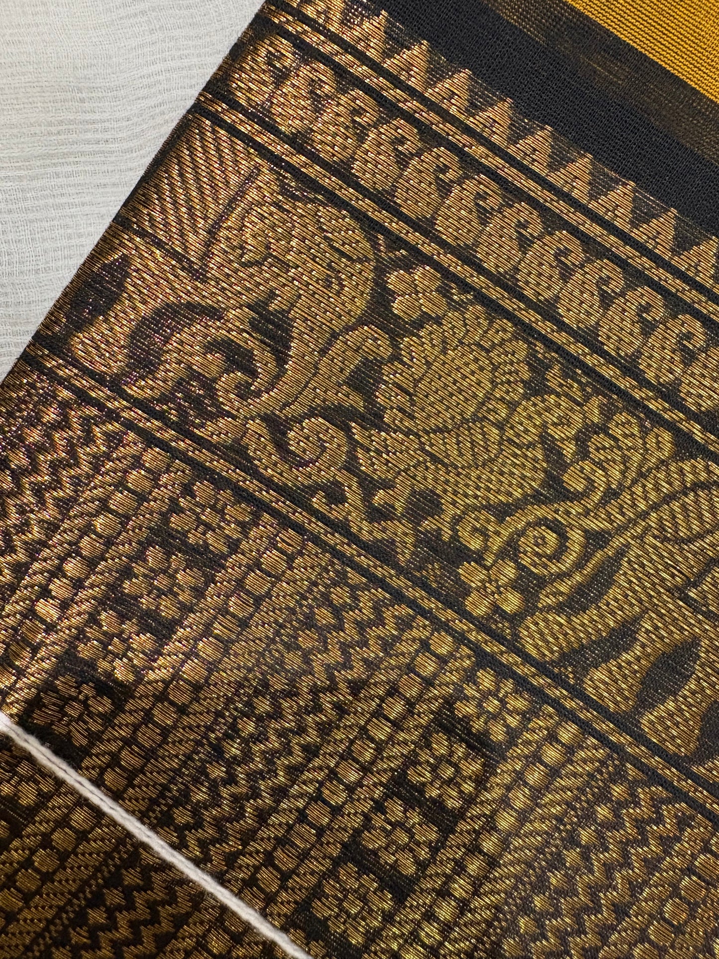 Mustard glow Kanchi cotton saree