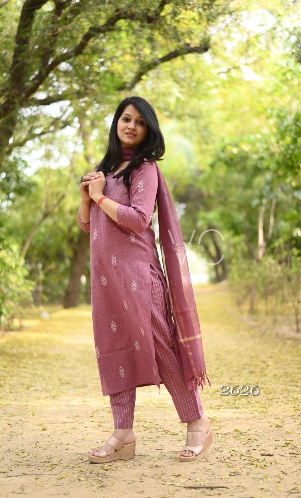 Dusky pink south cotton Suit Set