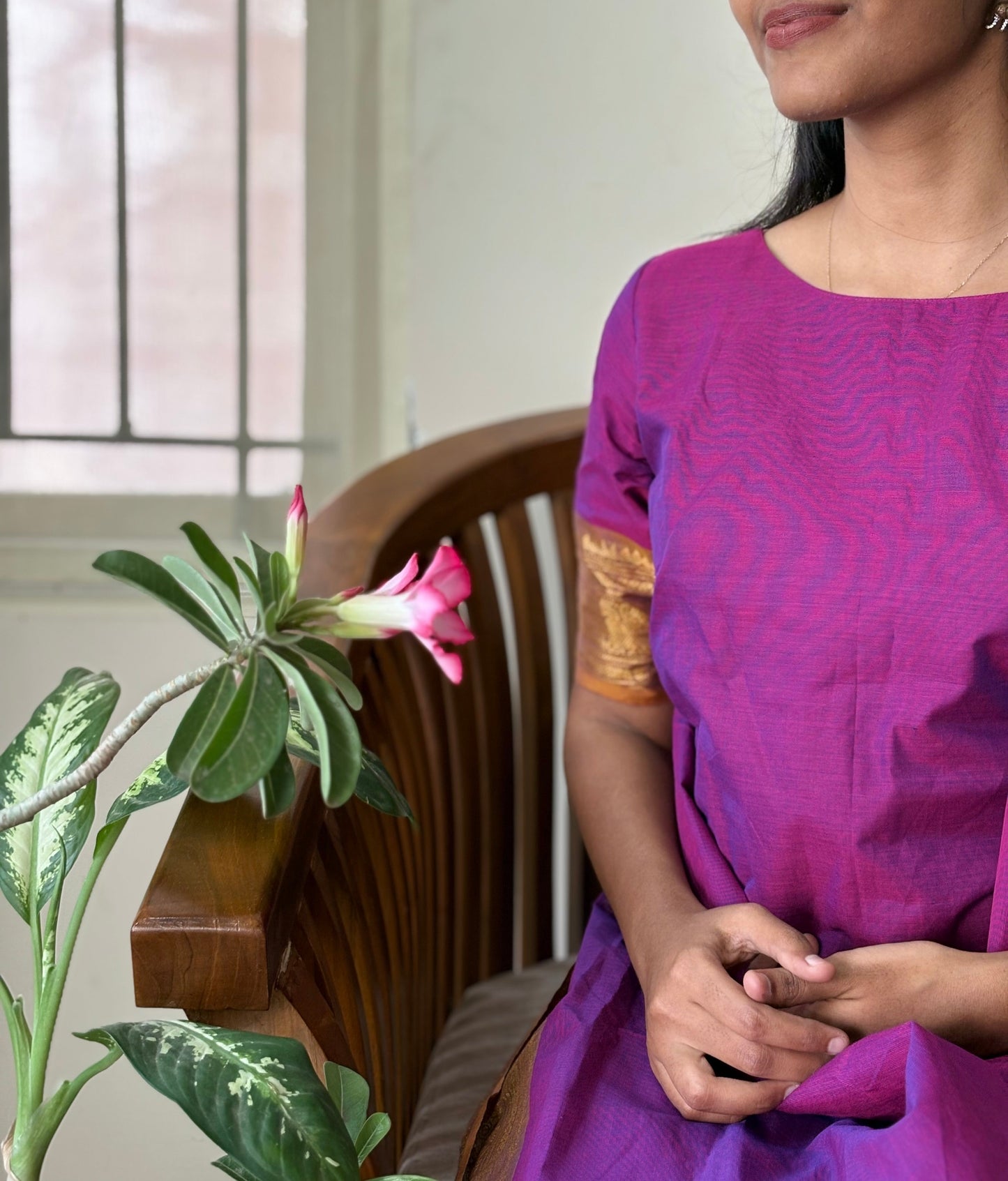 Magenta kurta dupatta