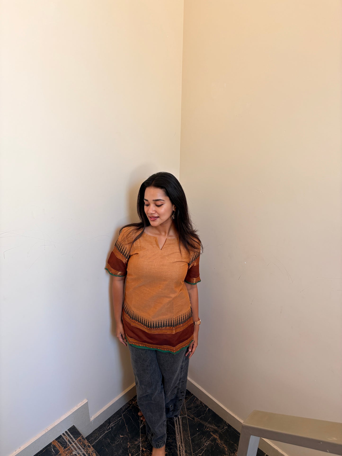 Butter Cookie Kanchi cotton short kurta