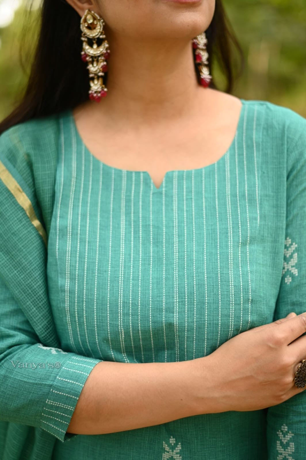 Turquoise south cotton Suit Set