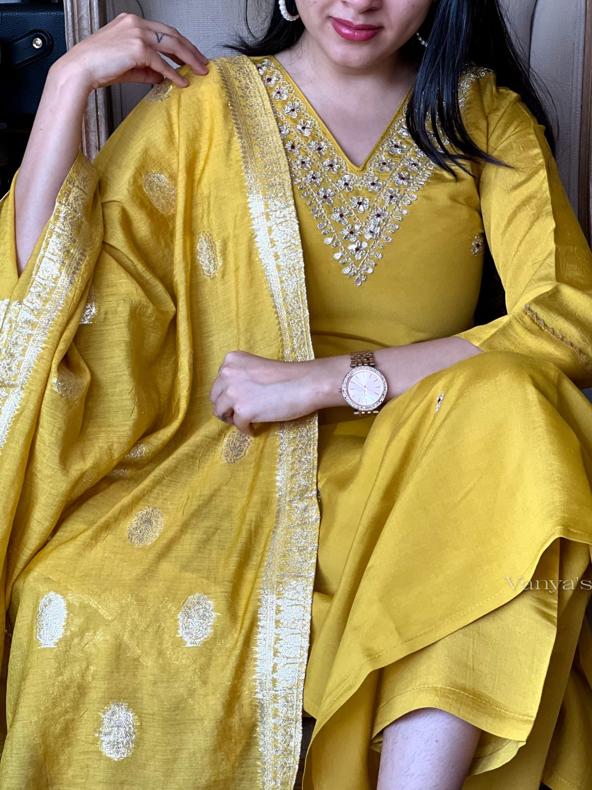 Sun yellow suit set