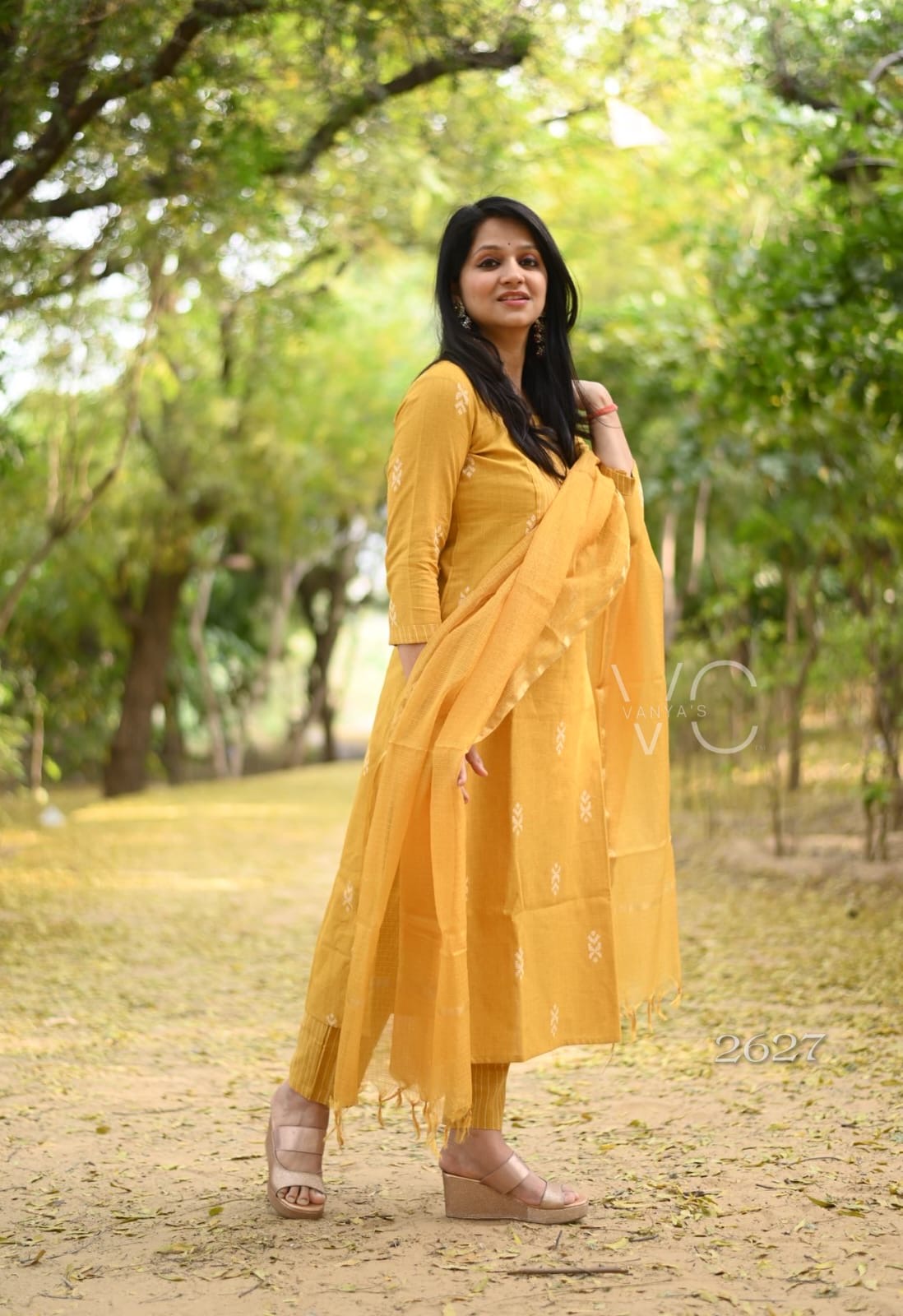 Mustard south cotton Suit Set