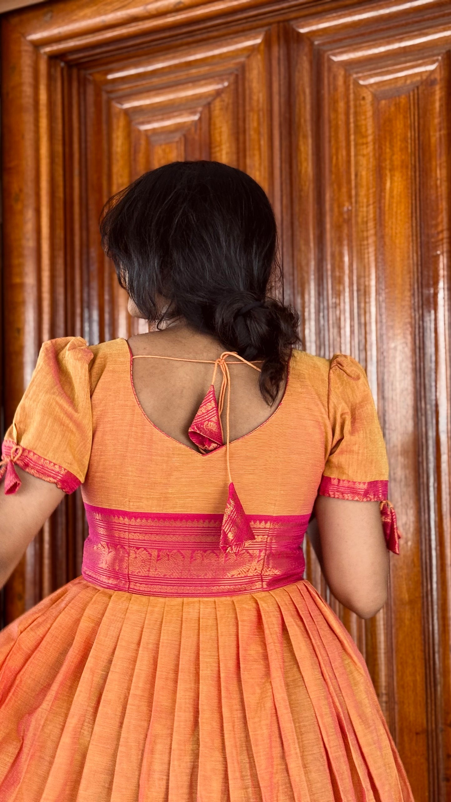Sunset Twirl - Pleated Kanchi Maxi
