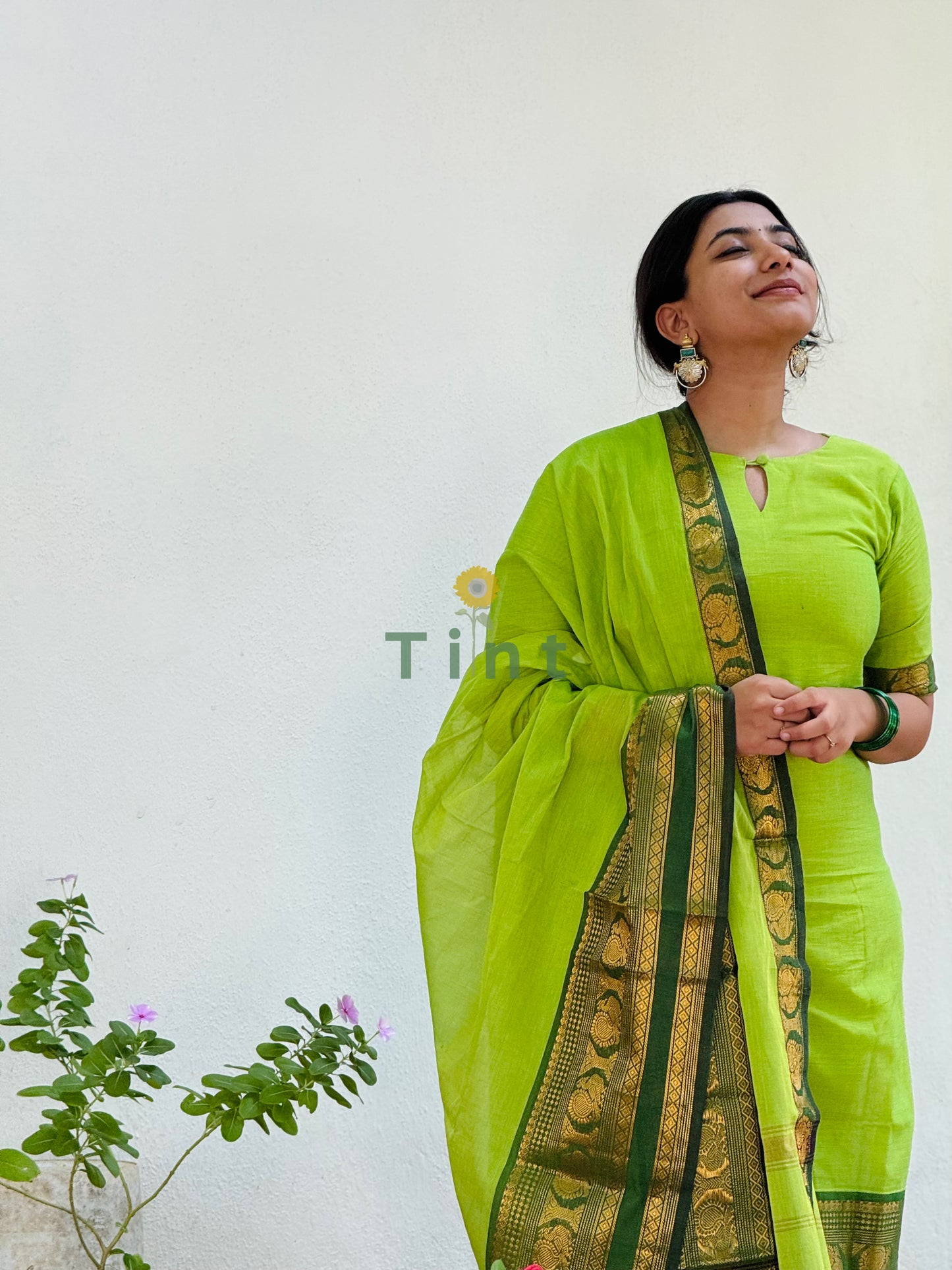Kili – Green Kanchi Cotton Kurta dupatta