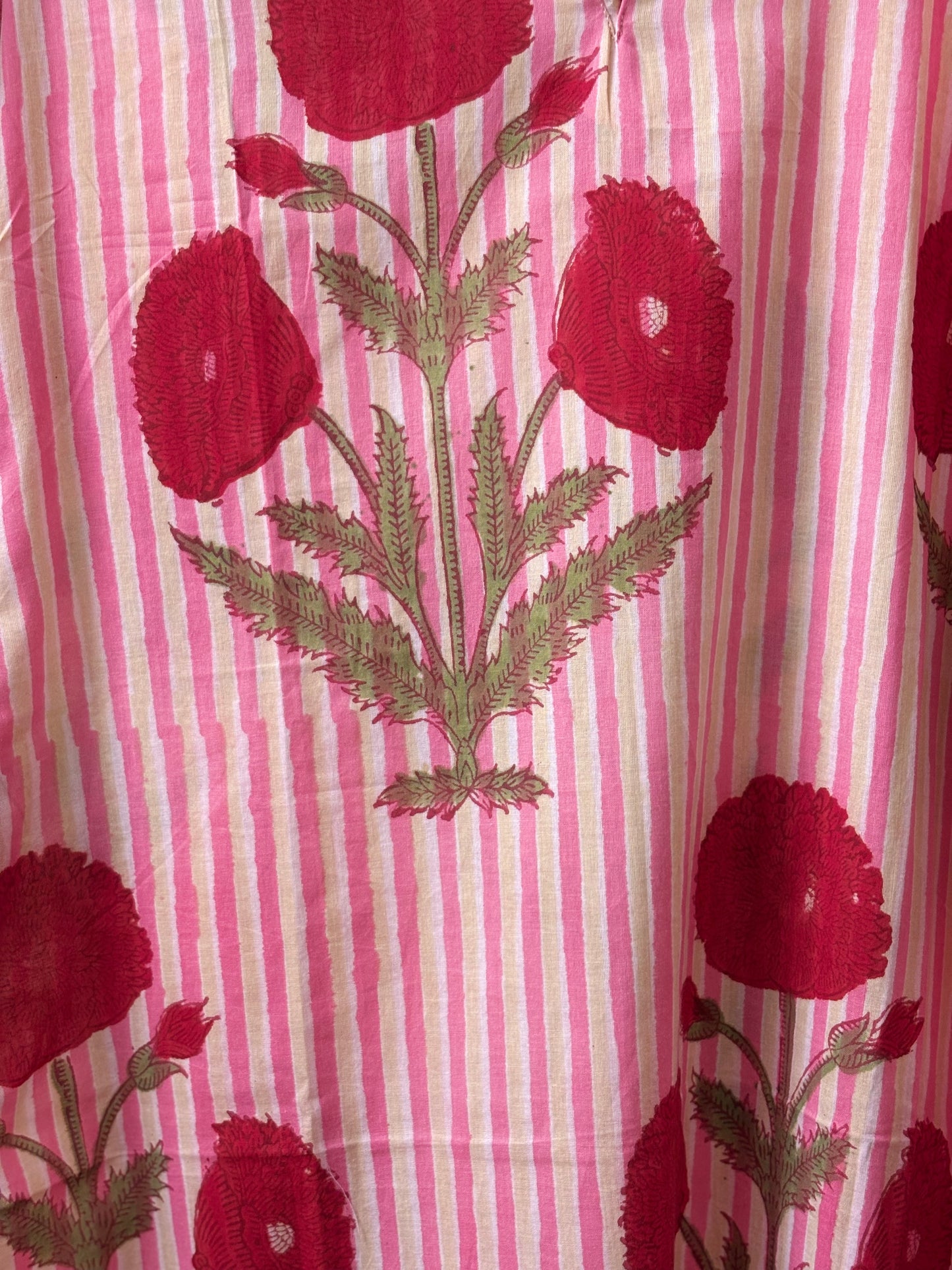Blush Bloom Stripe Long Kurti