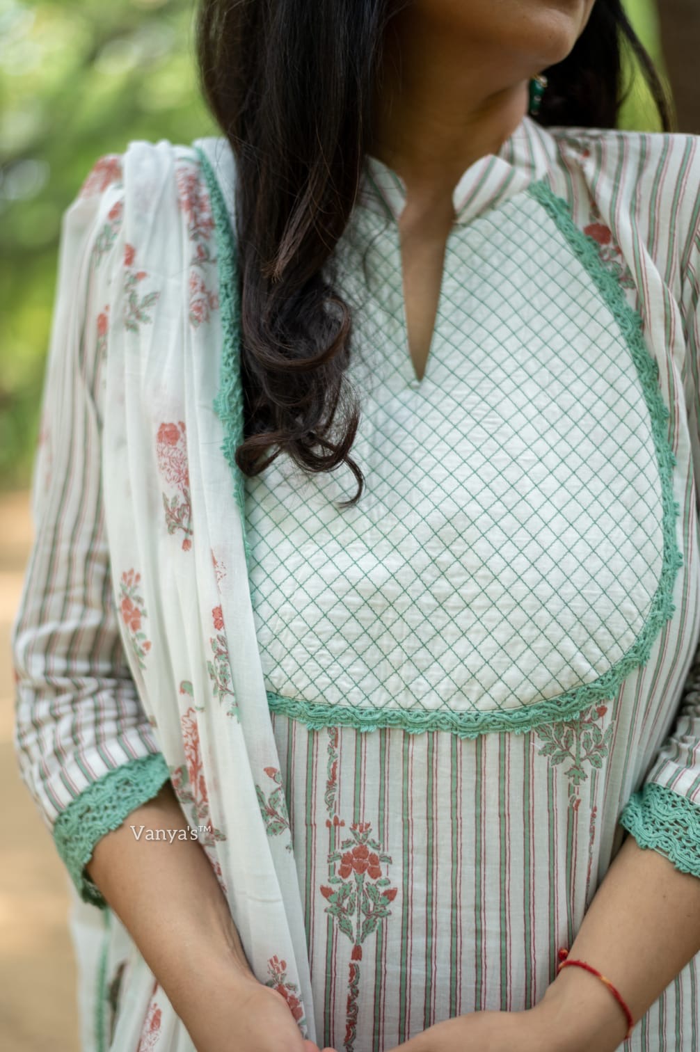 Turquoise striped suit set
