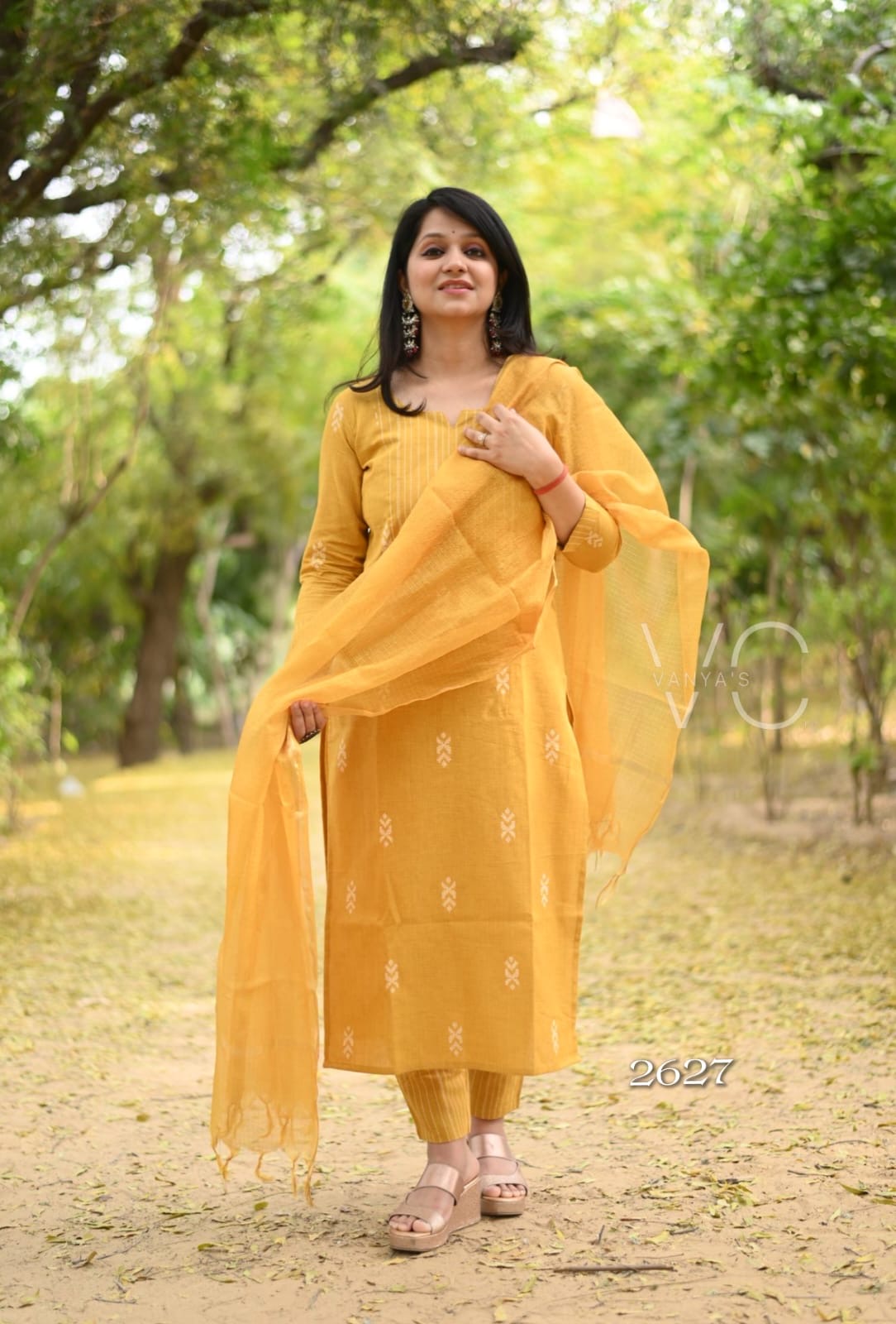 Mustard south cotton Suit Set