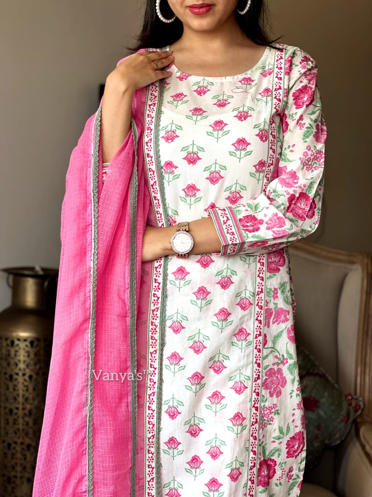 Rose striped suit set