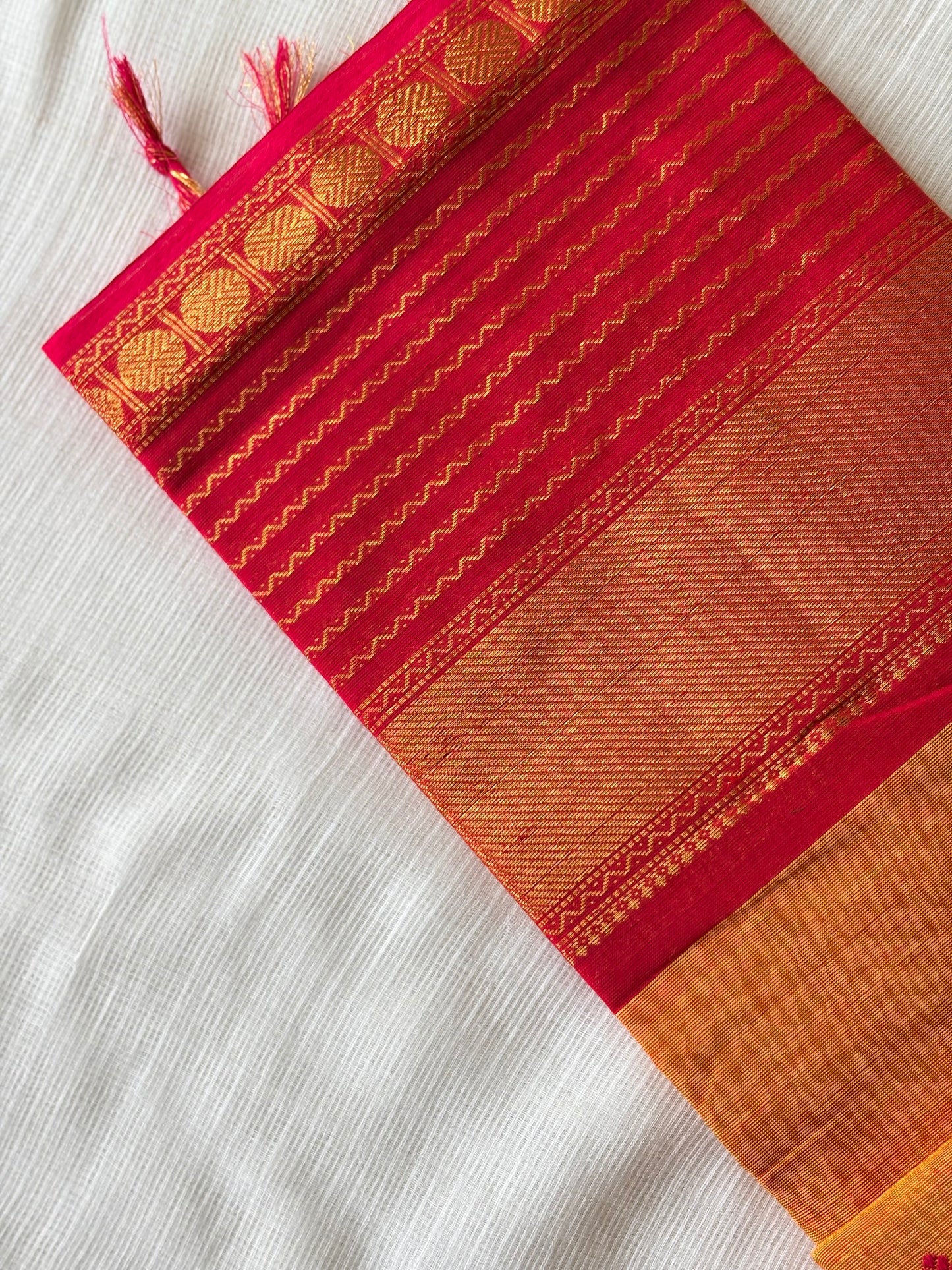 Orange Kanchi Cotton Saree
