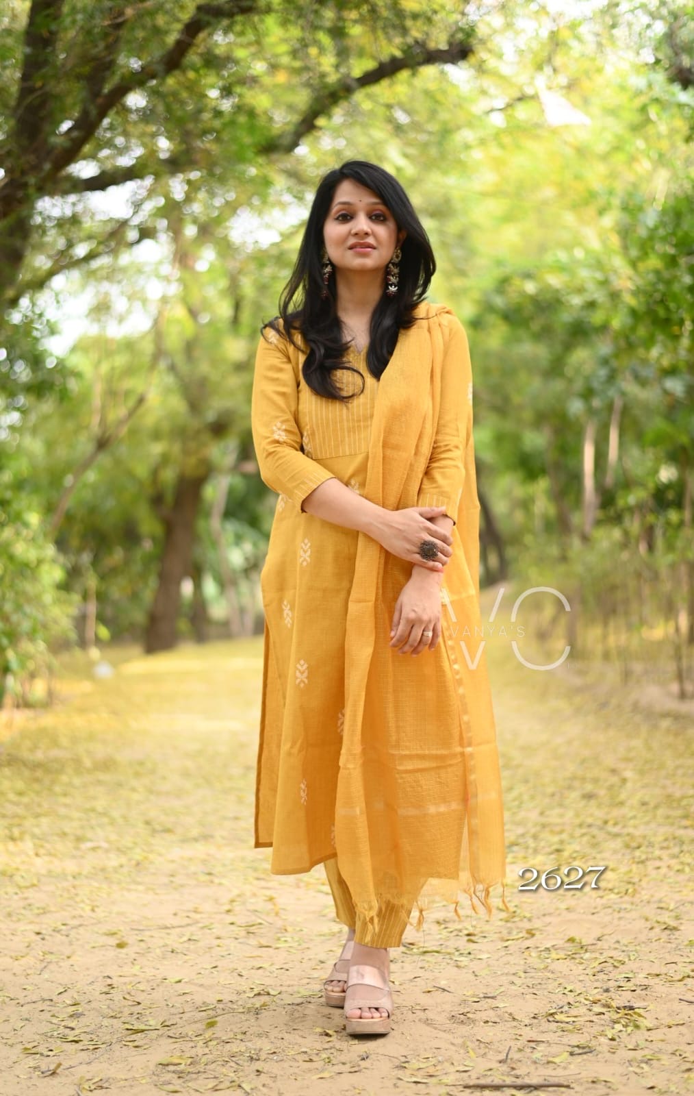 Mustard south cotton Suit Set