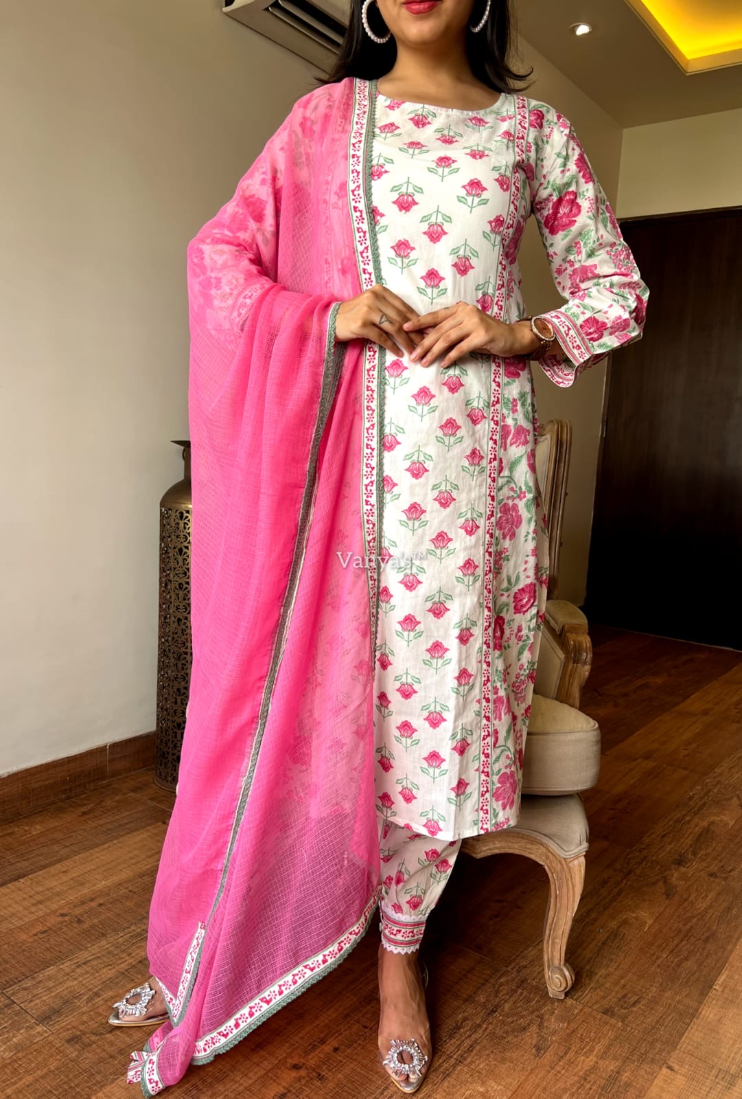 Rose striped suit set