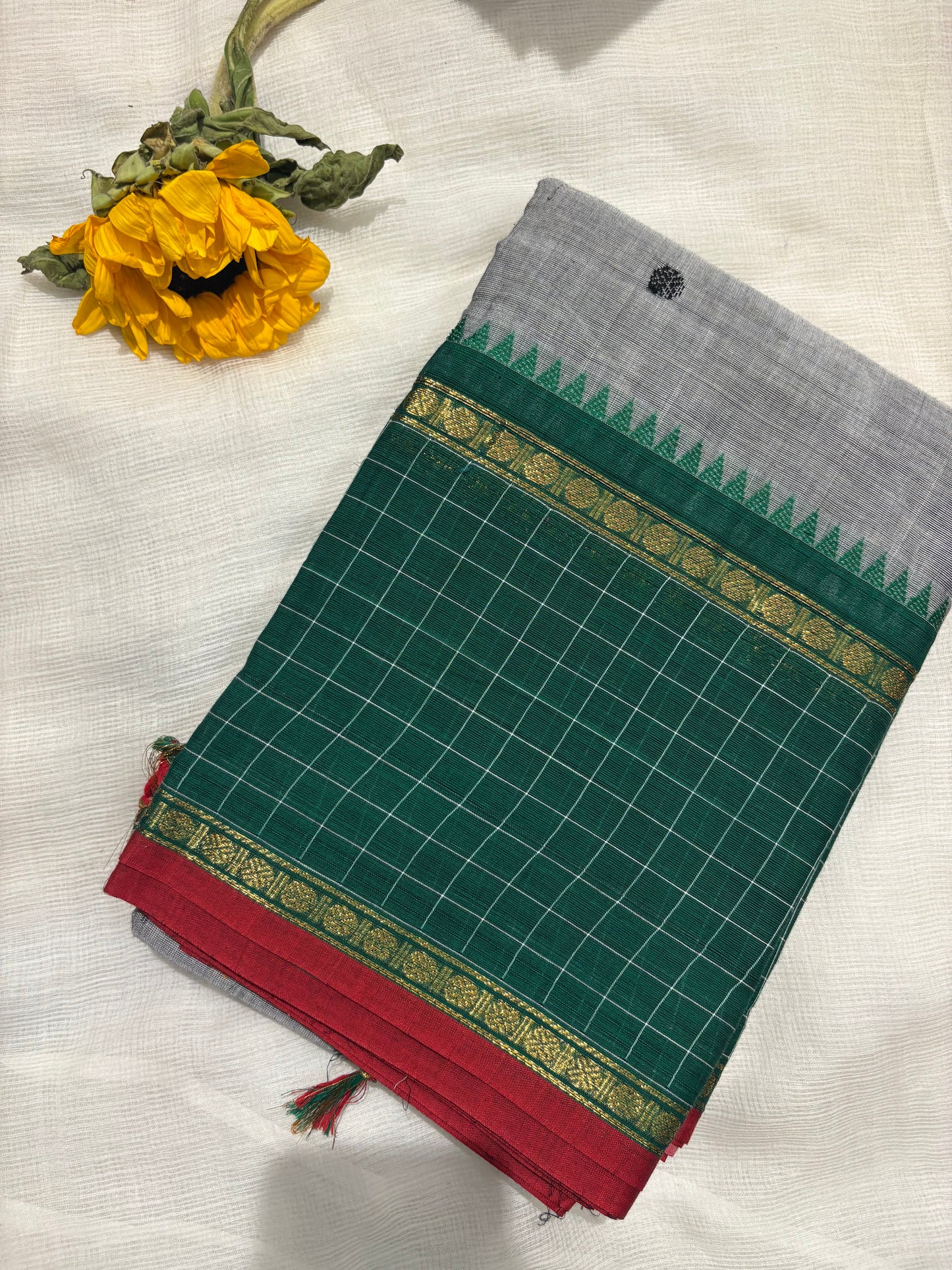 Emerald Bloom Saree
