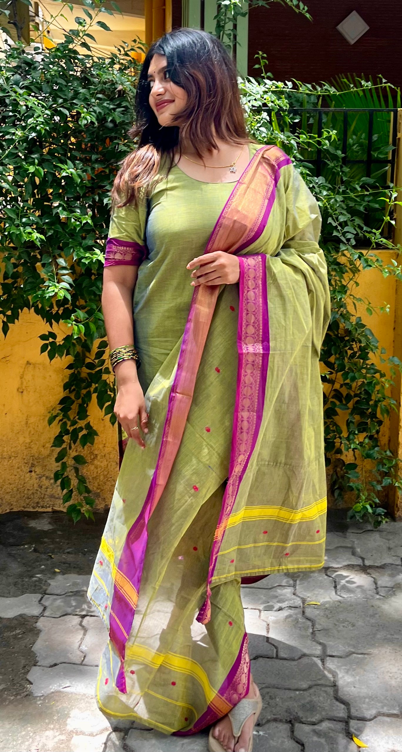 Olive Kanchi Cotton Kurta dupatta