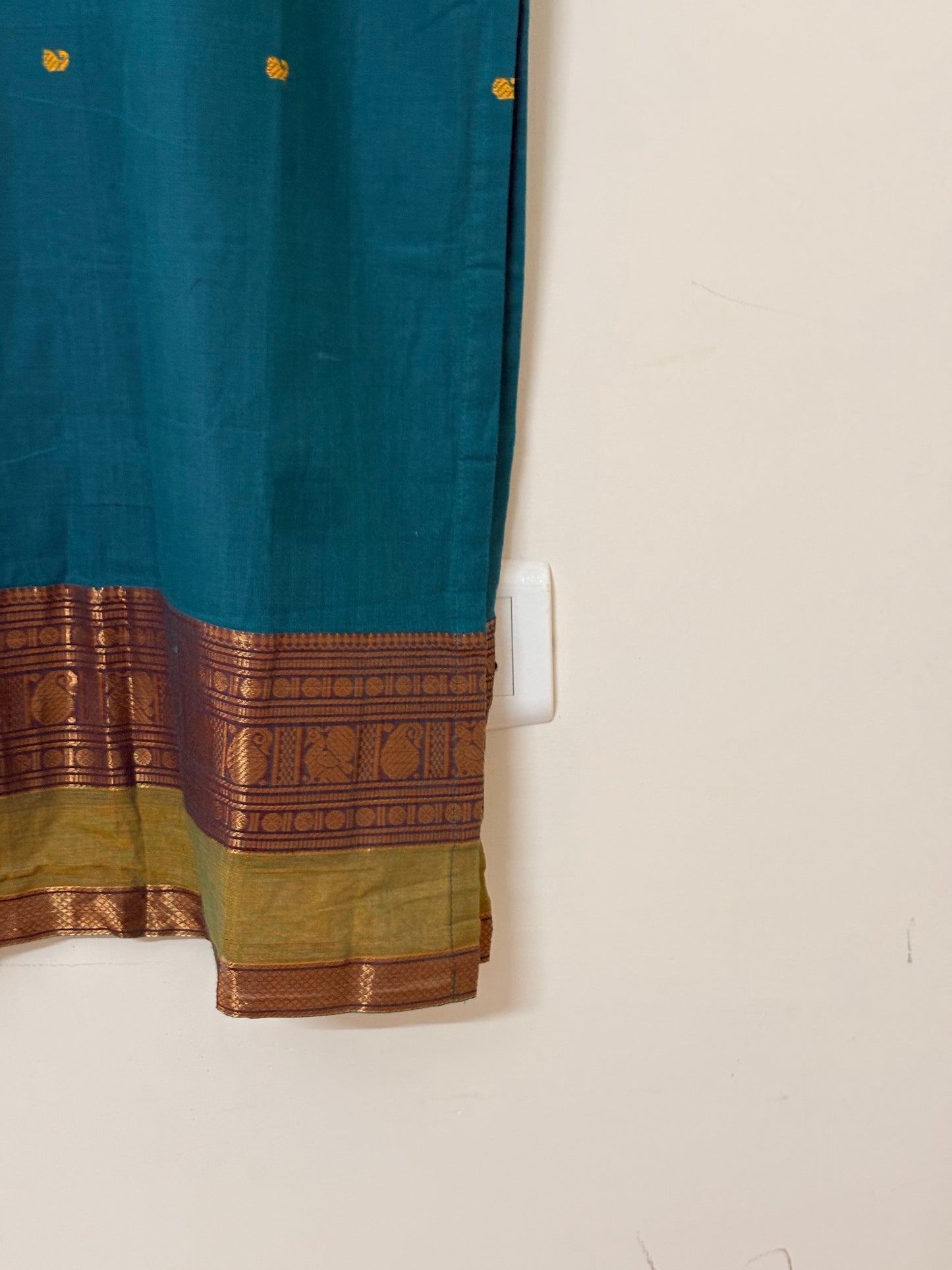 Turquoise blue Kanchi Cotton Kurta (Size XS)