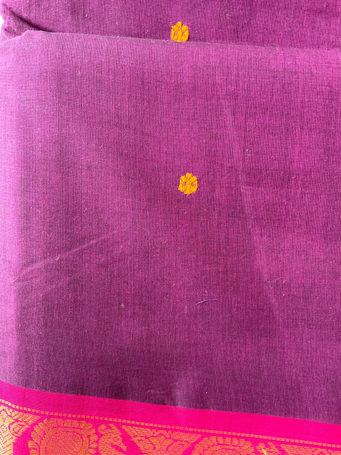 Raspberry Glow Kanchi cotton saree