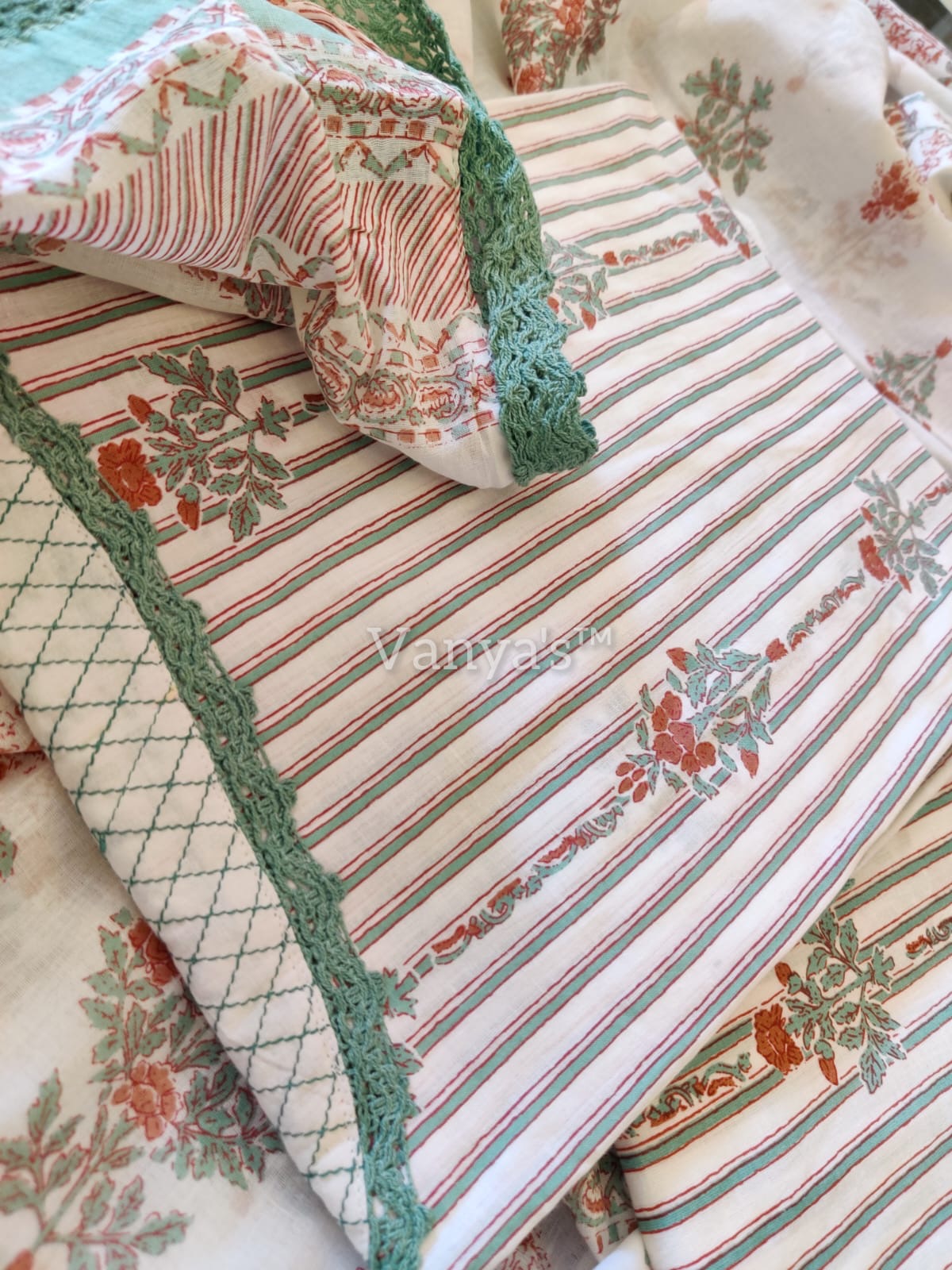 Turquoise striped suit set