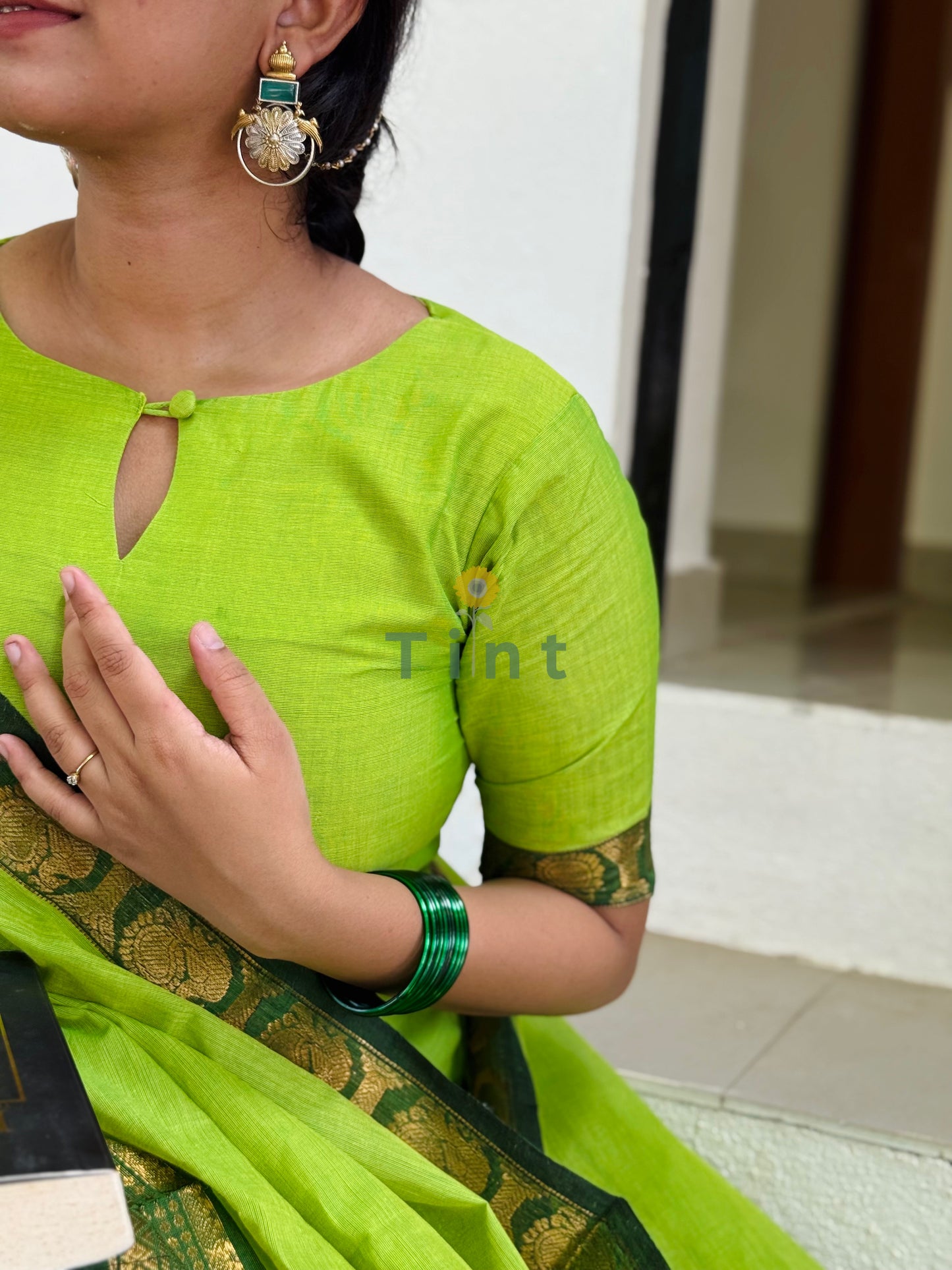 Kili – Green Kanchi Cotton Kurta dupatta