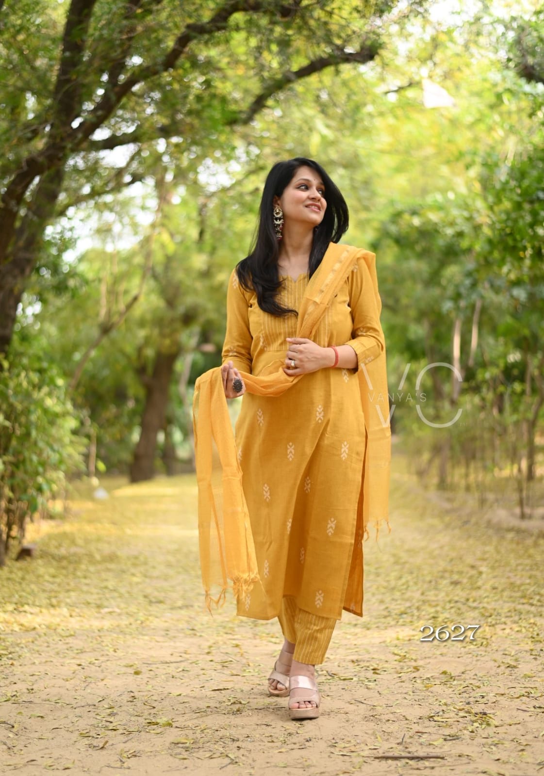Mustard south cotton Suit Set