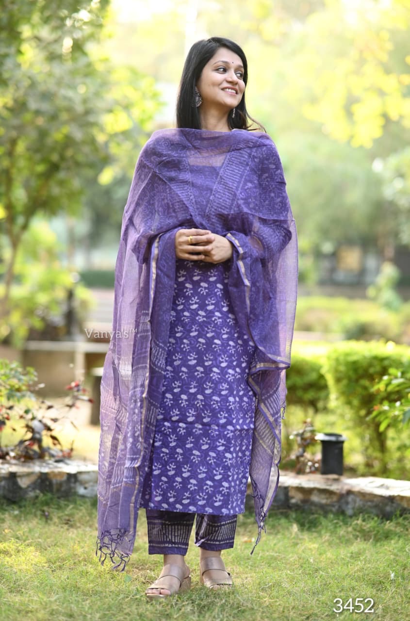 Violet cotton Suit Set