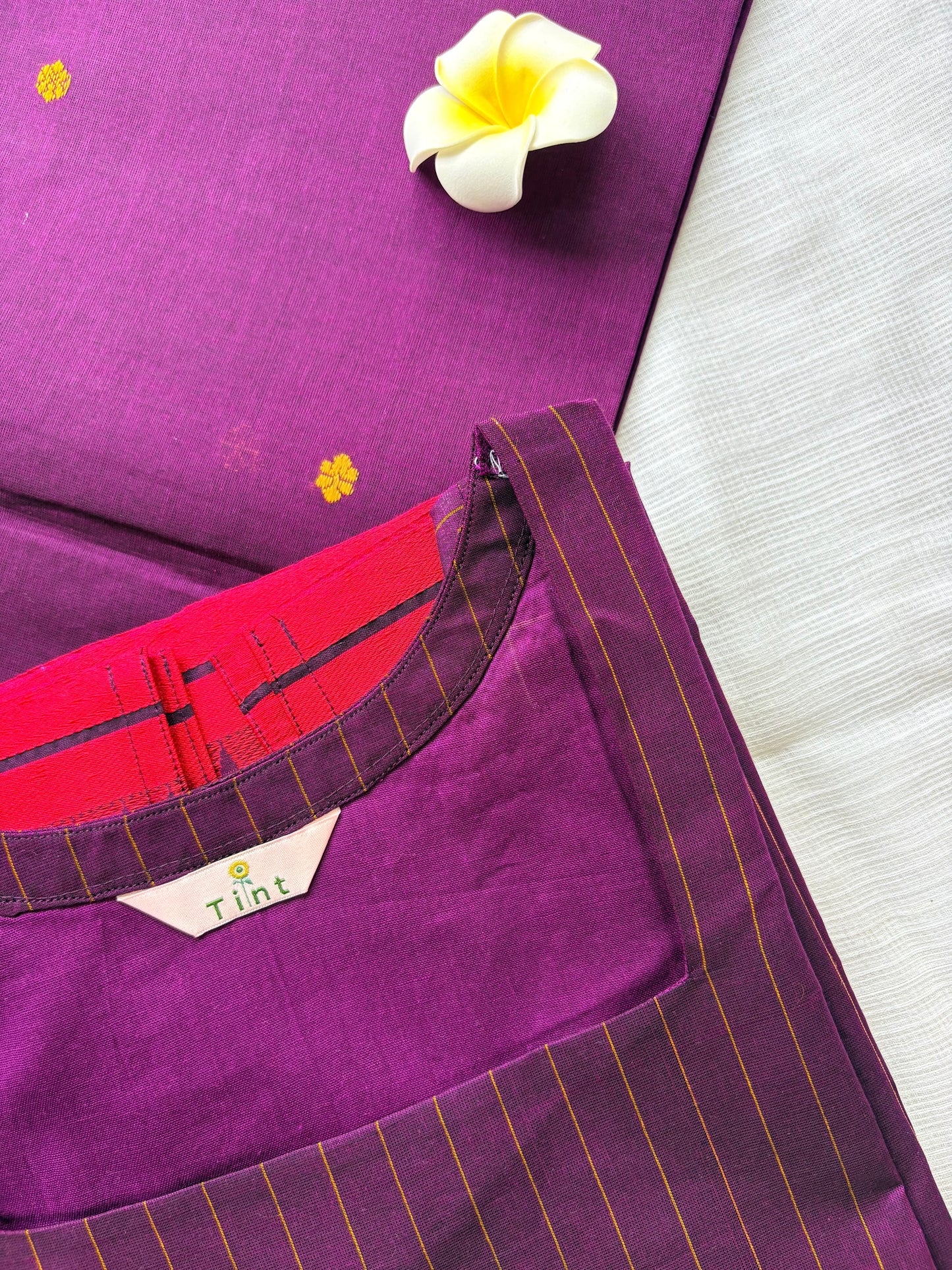 Sugarcane Purple Cotton Kurta dupatta