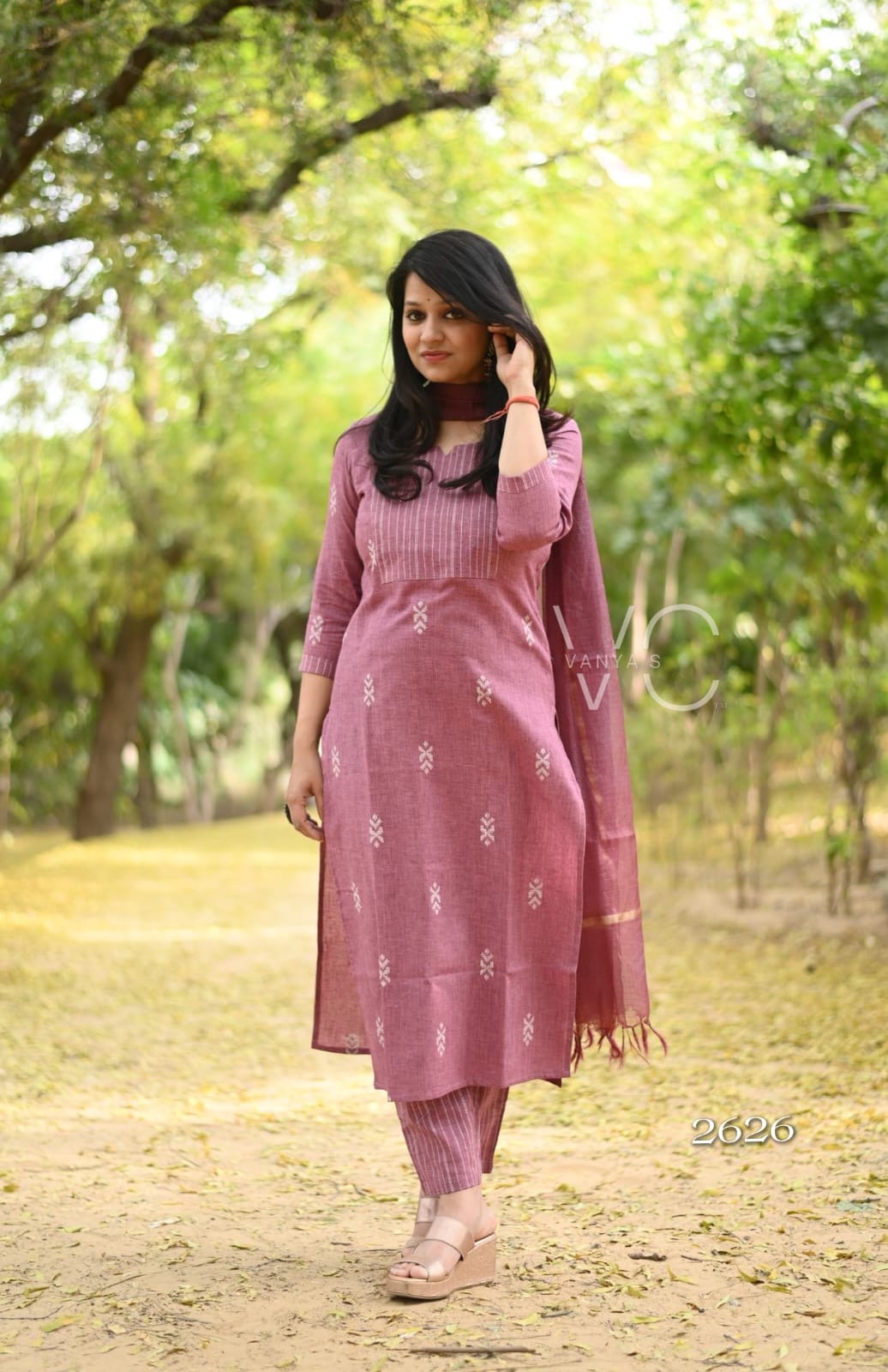 Dusky pink south cotton Suit Set