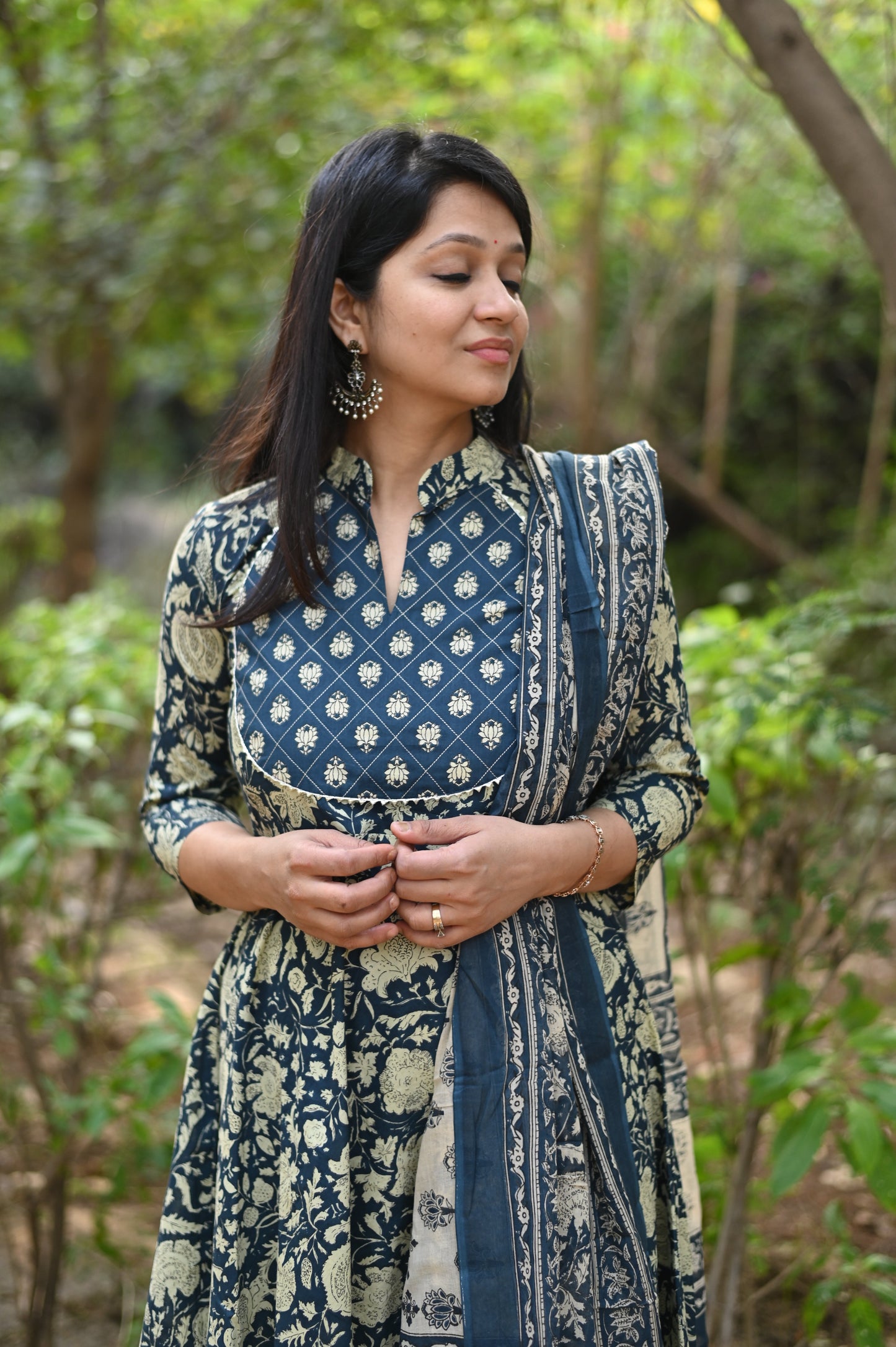 Teal beige Suit Set