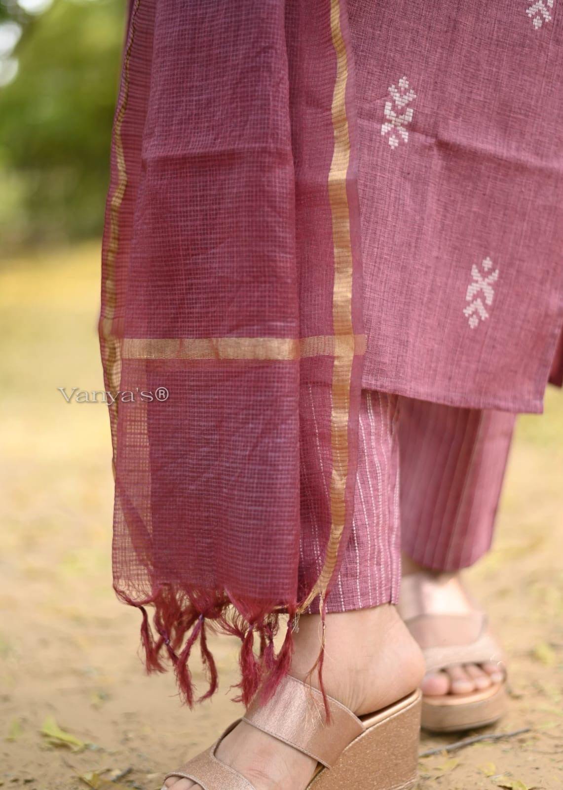 Dusky pink south cotton Suit Set