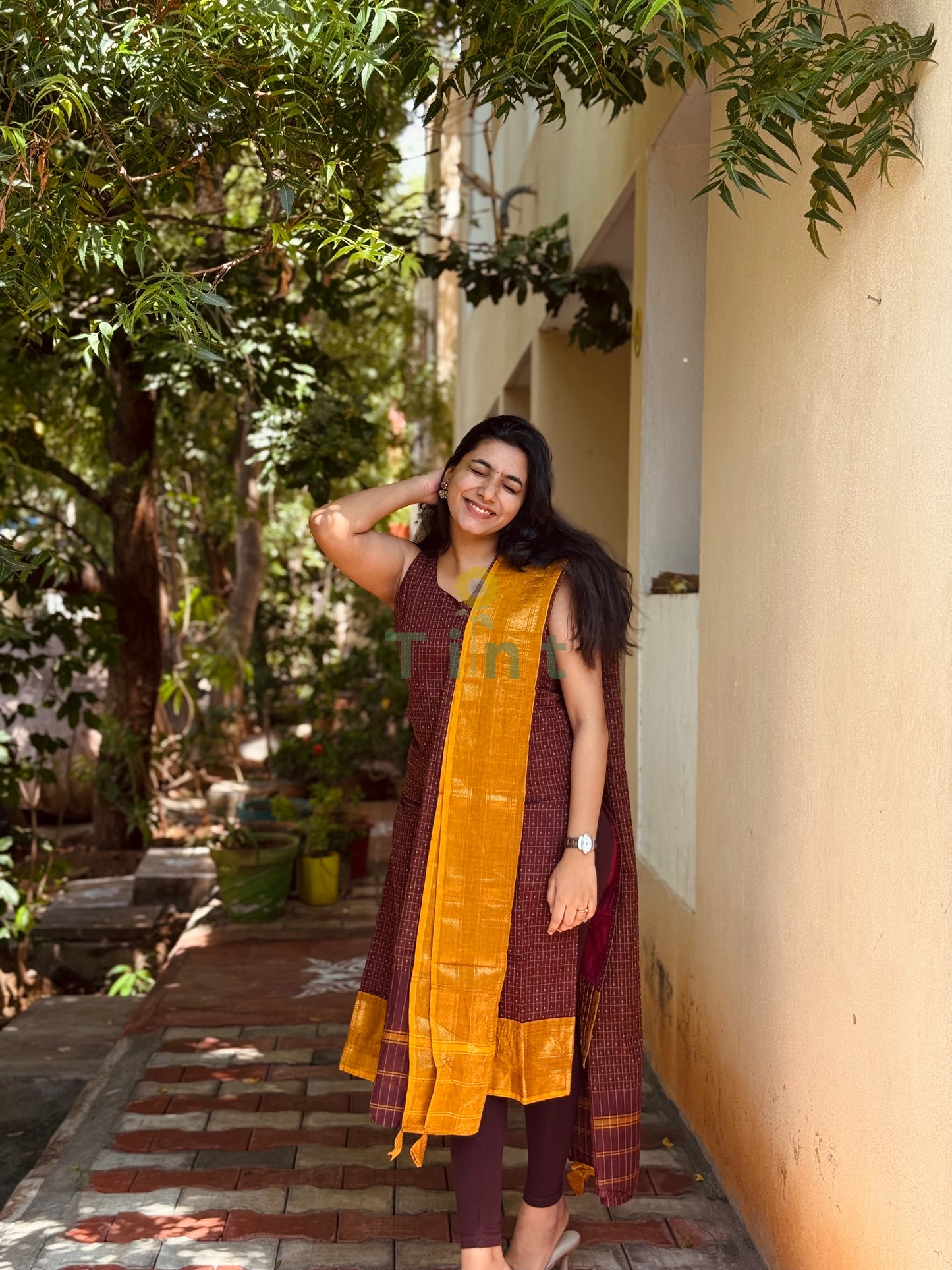 Brown Sugar Kanchi Cotton Kurta dupatta