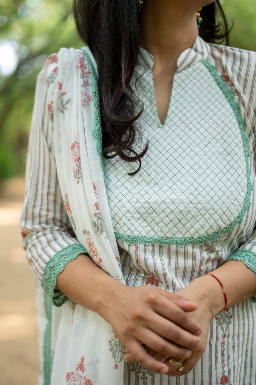 Turquoise striped suit set