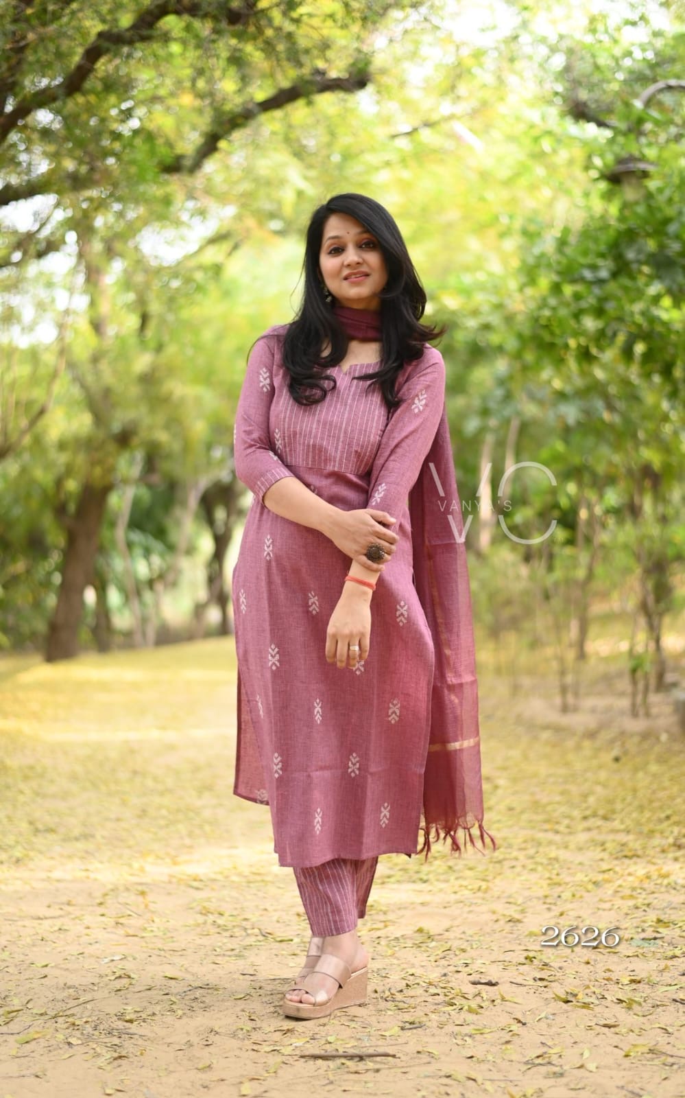 Dusky pink south cotton Suit Set