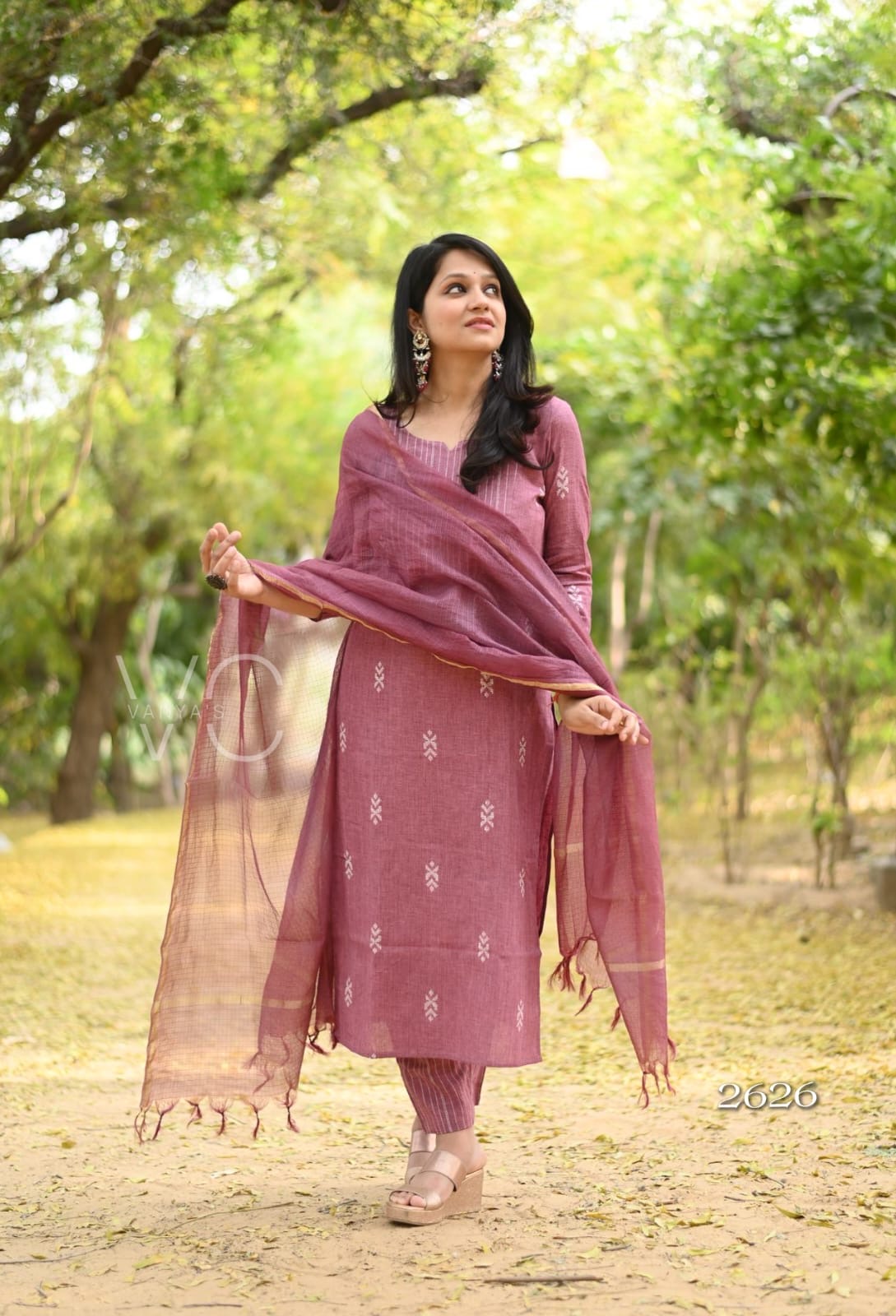 Dusky pink south cotton Suit Set