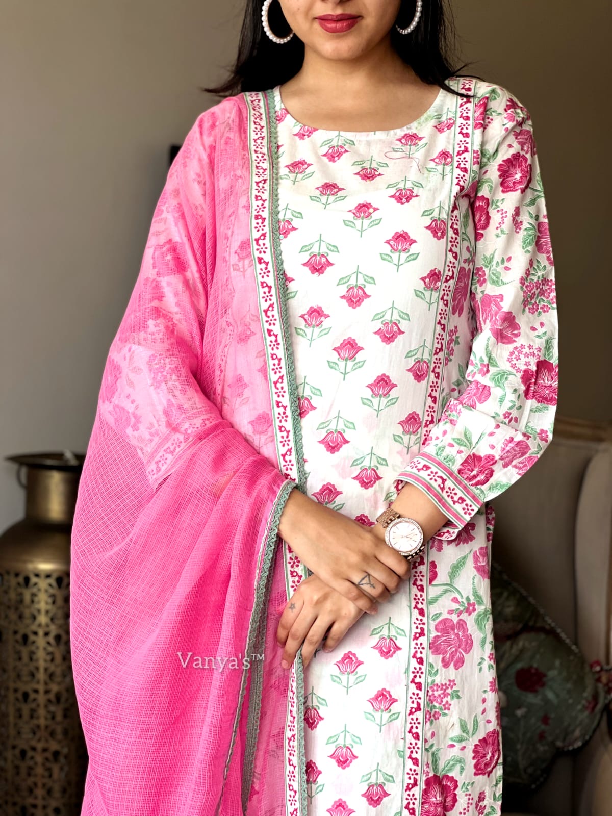 Rose striped suit set