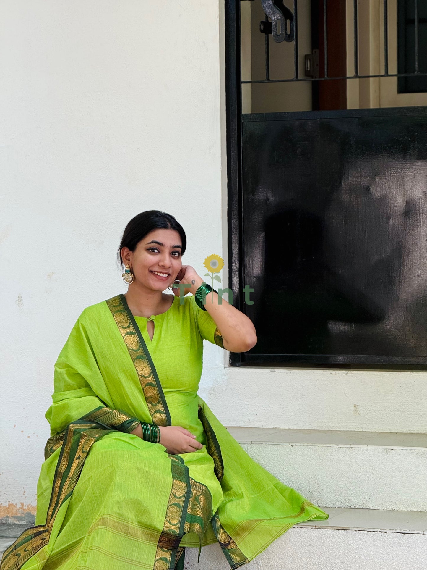 Kili – Green Kanchi Cotton Kurta dupatta