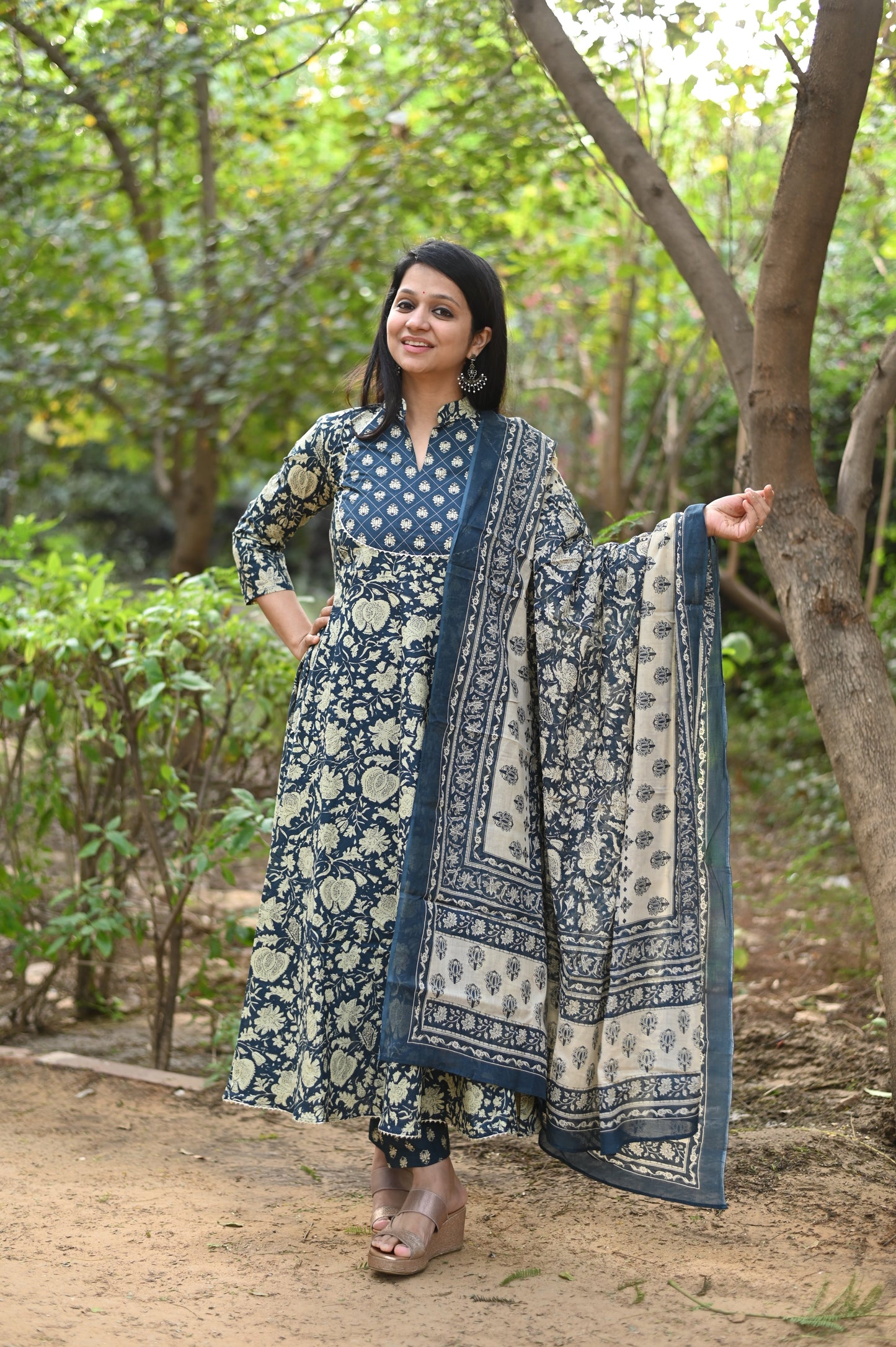Teal beige Suit Set