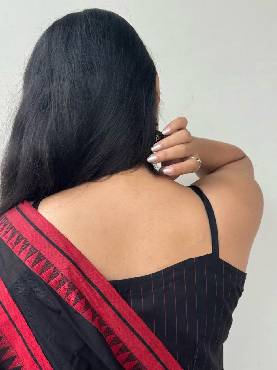 Black thread border Cotton Kurta dupatta