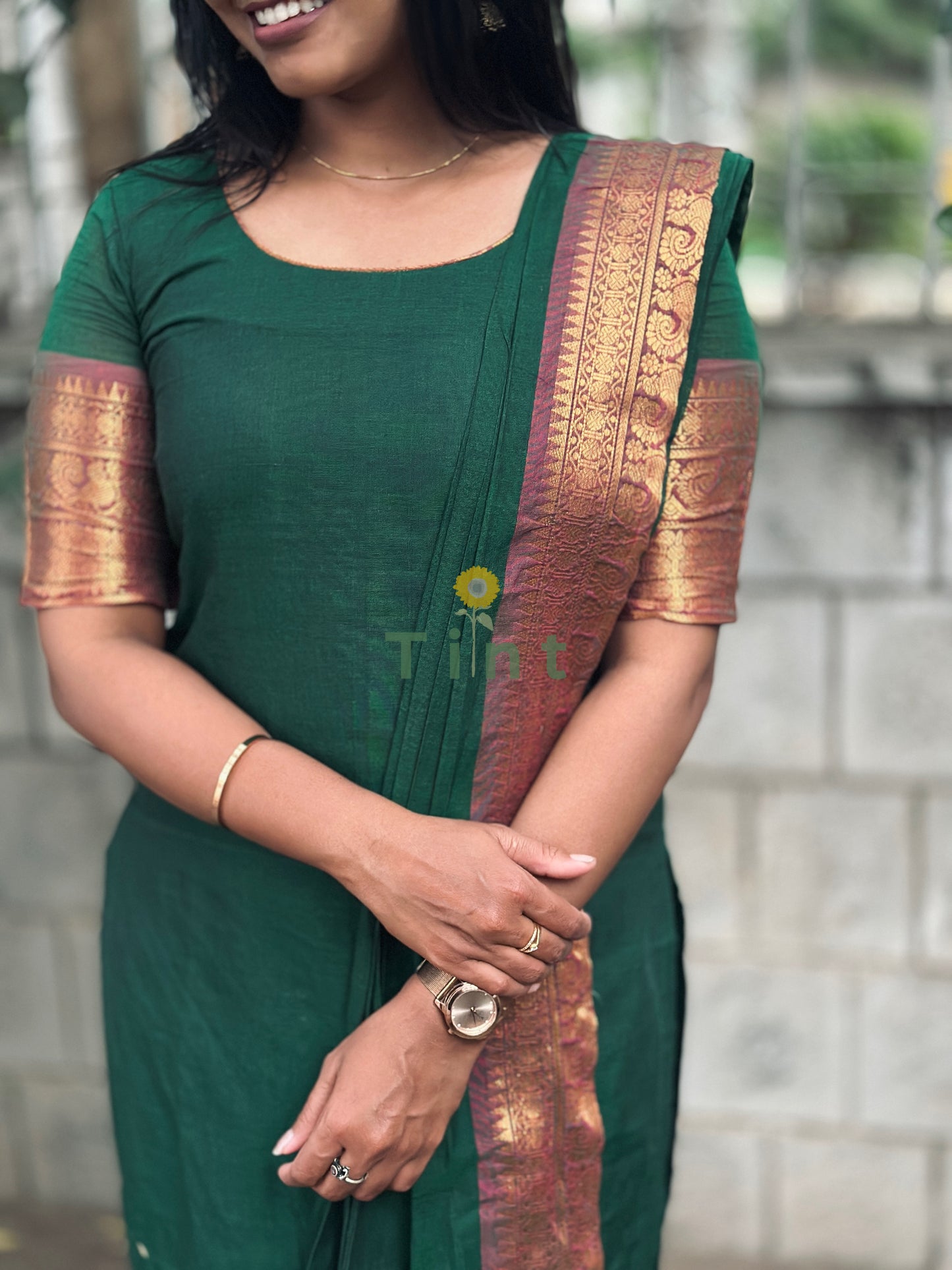 Heritage Green Kanchi Cotton Kurta dupatta