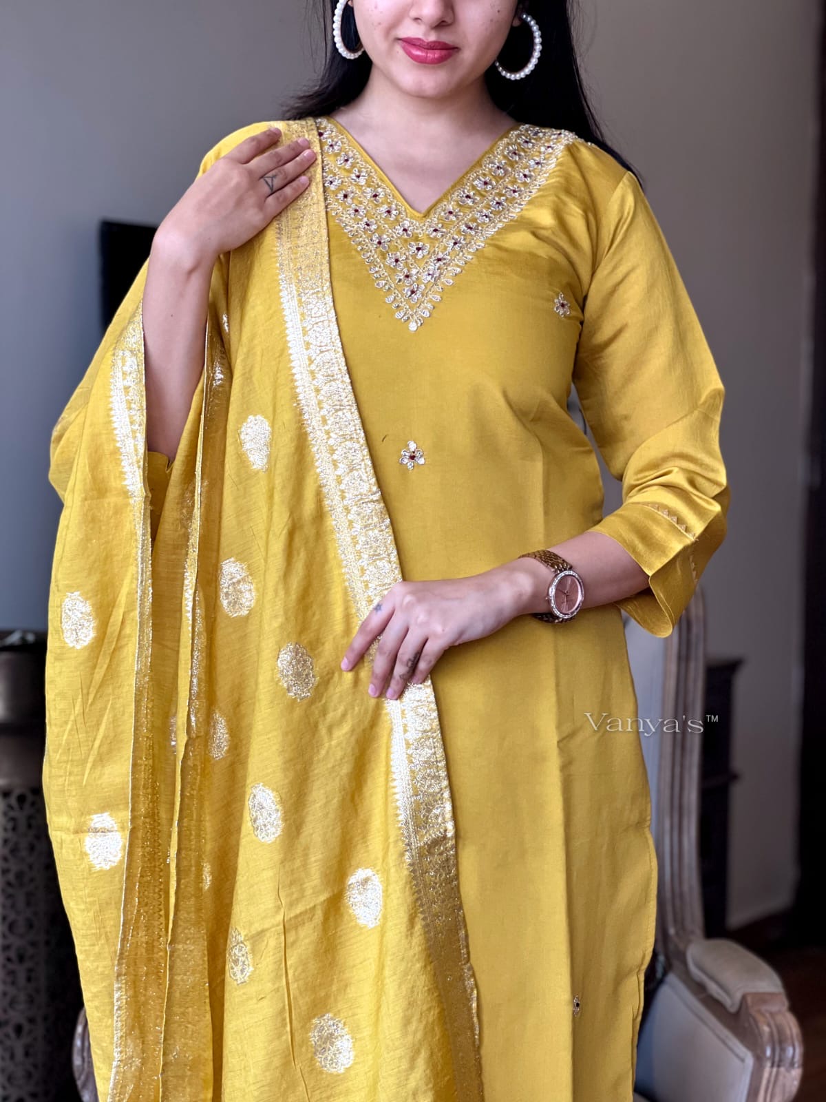 Sun yellow suit set