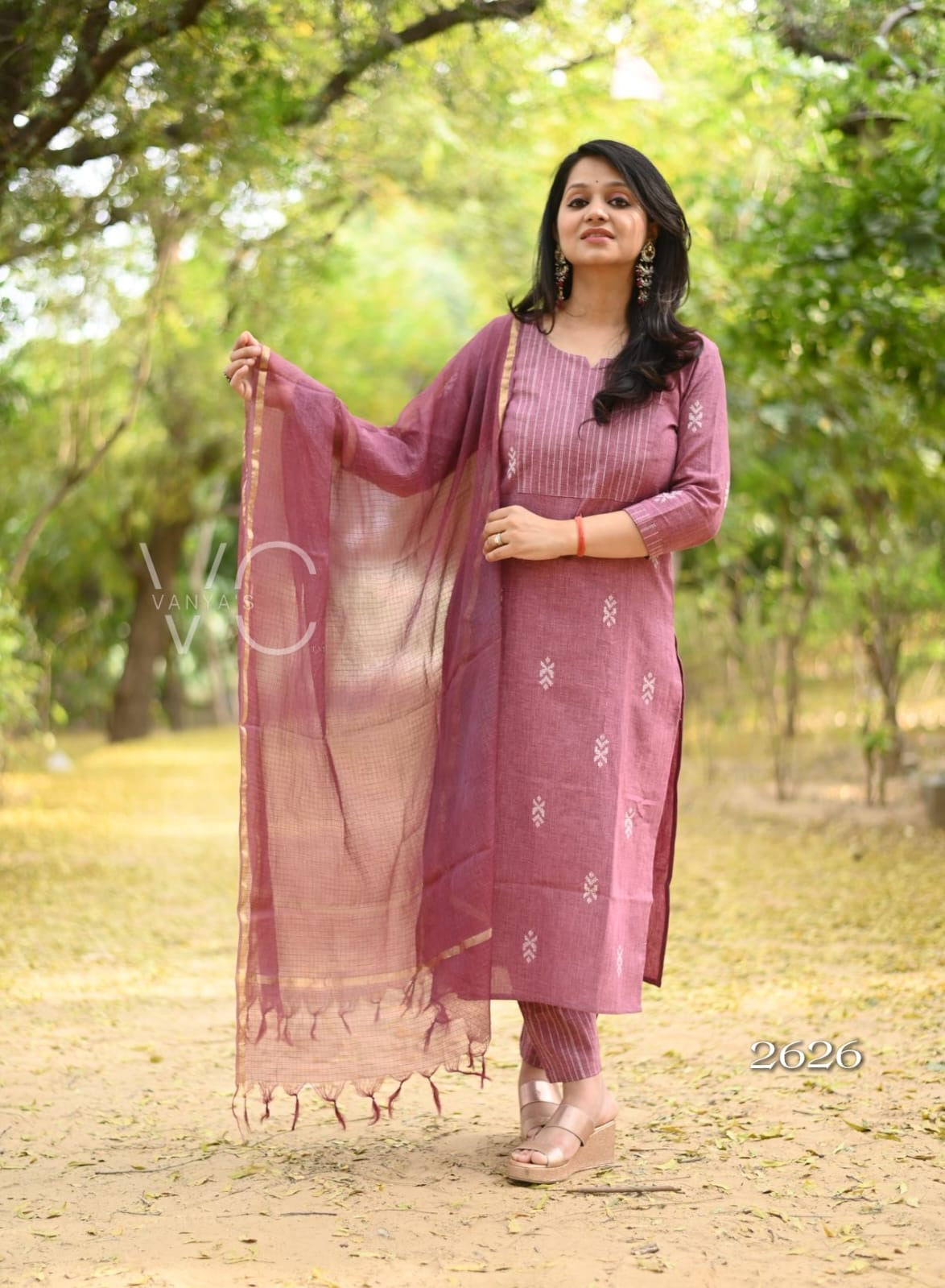 Dusky pink south cotton Suit Set
