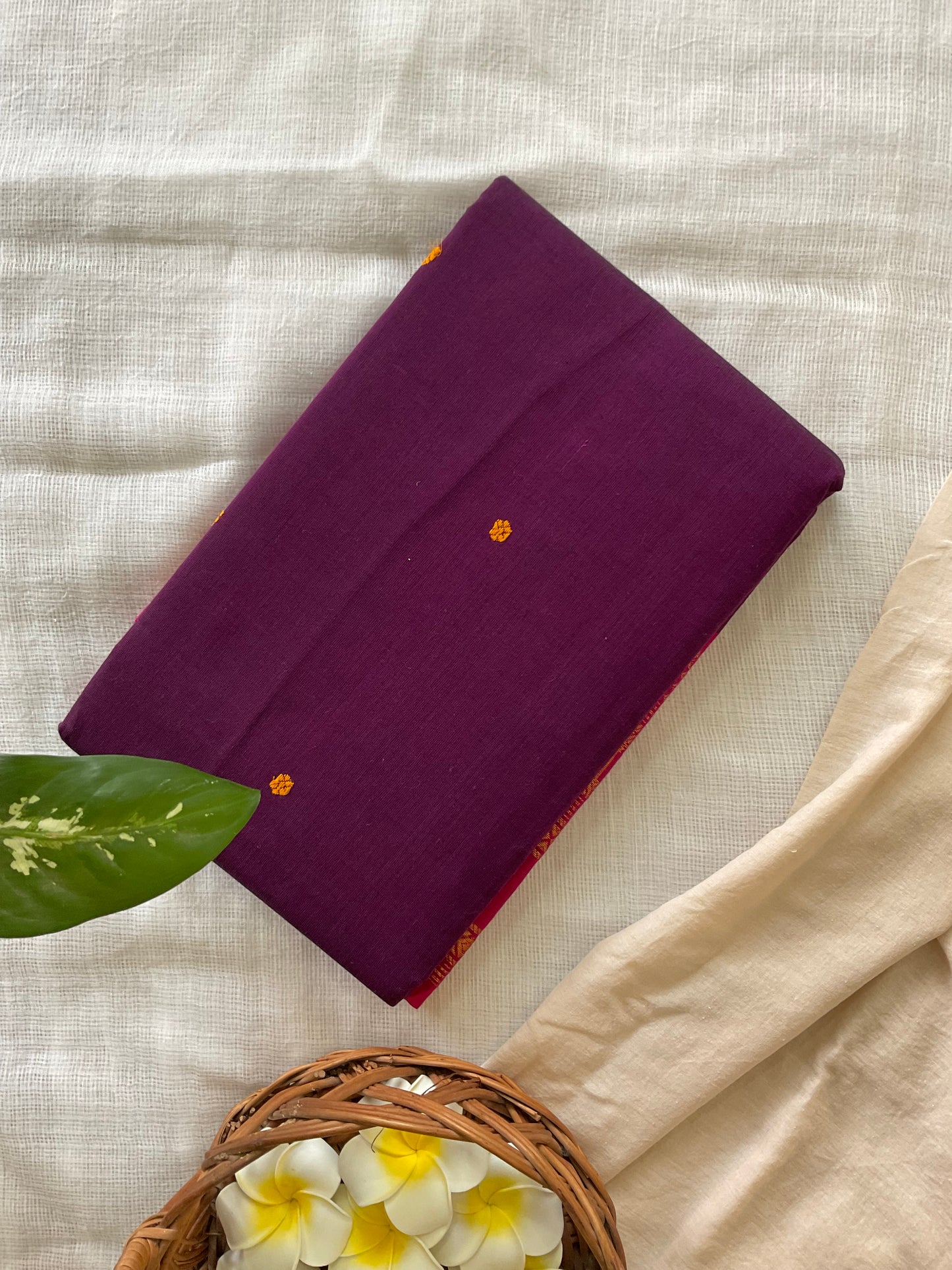 Raspberry Glow Kanchi cotton saree