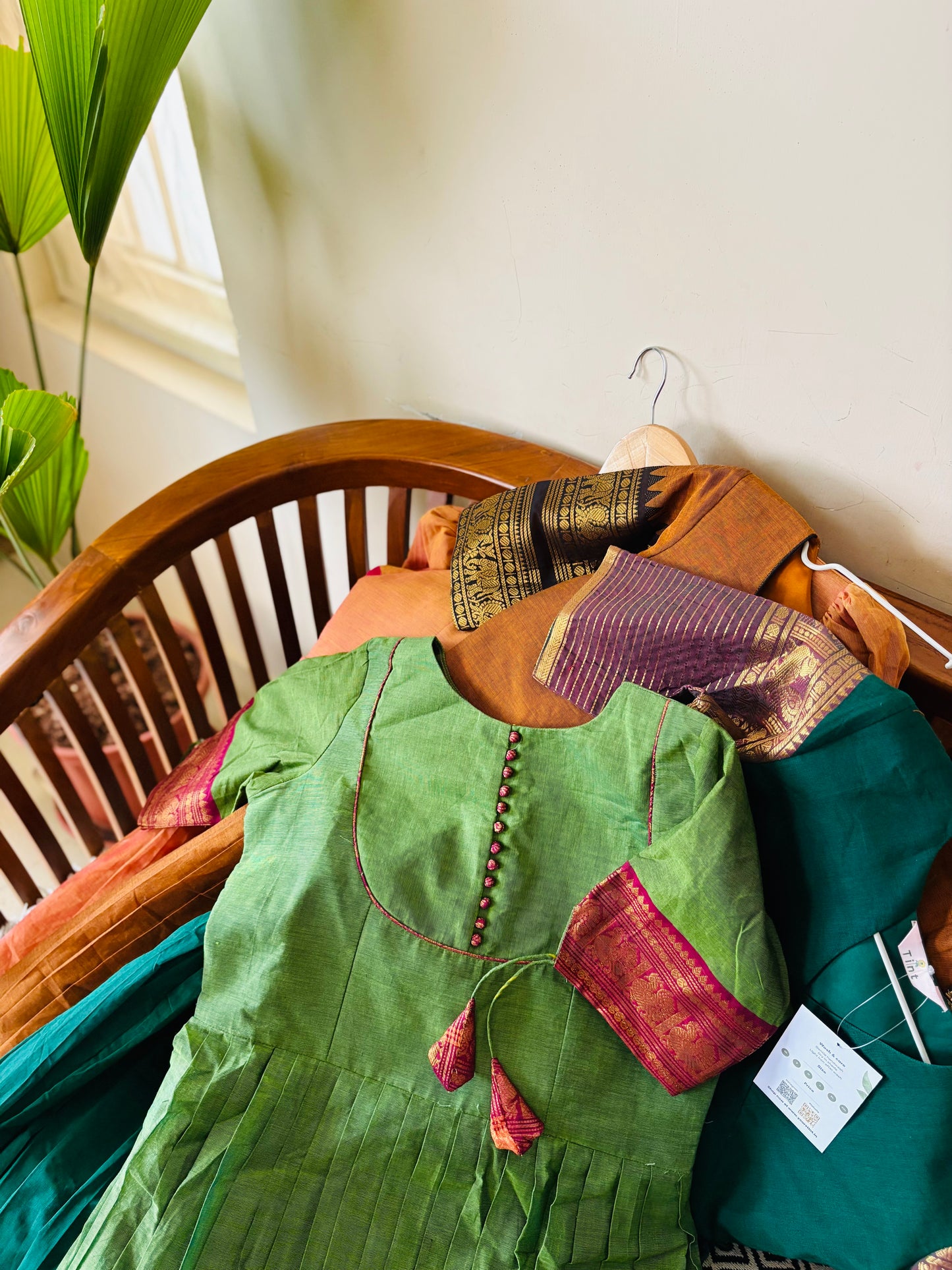 Heritage green pink Kanchi Maxi (Size S)