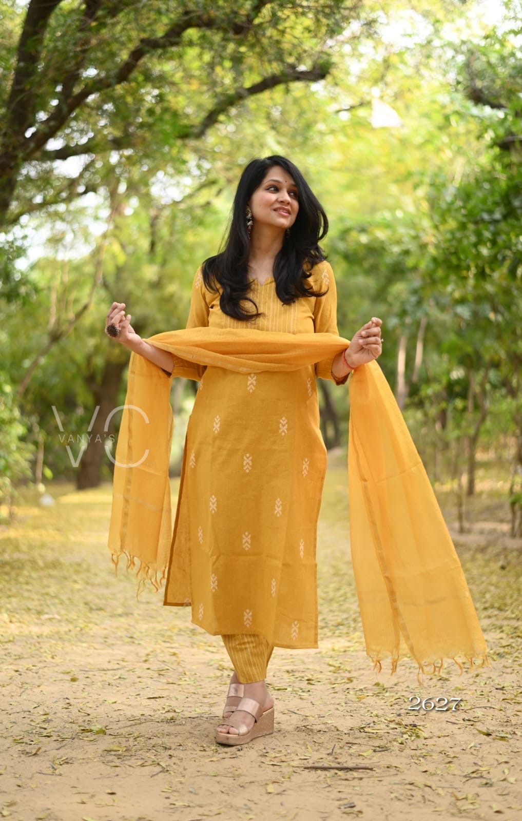 Mustard south cotton Suit Set