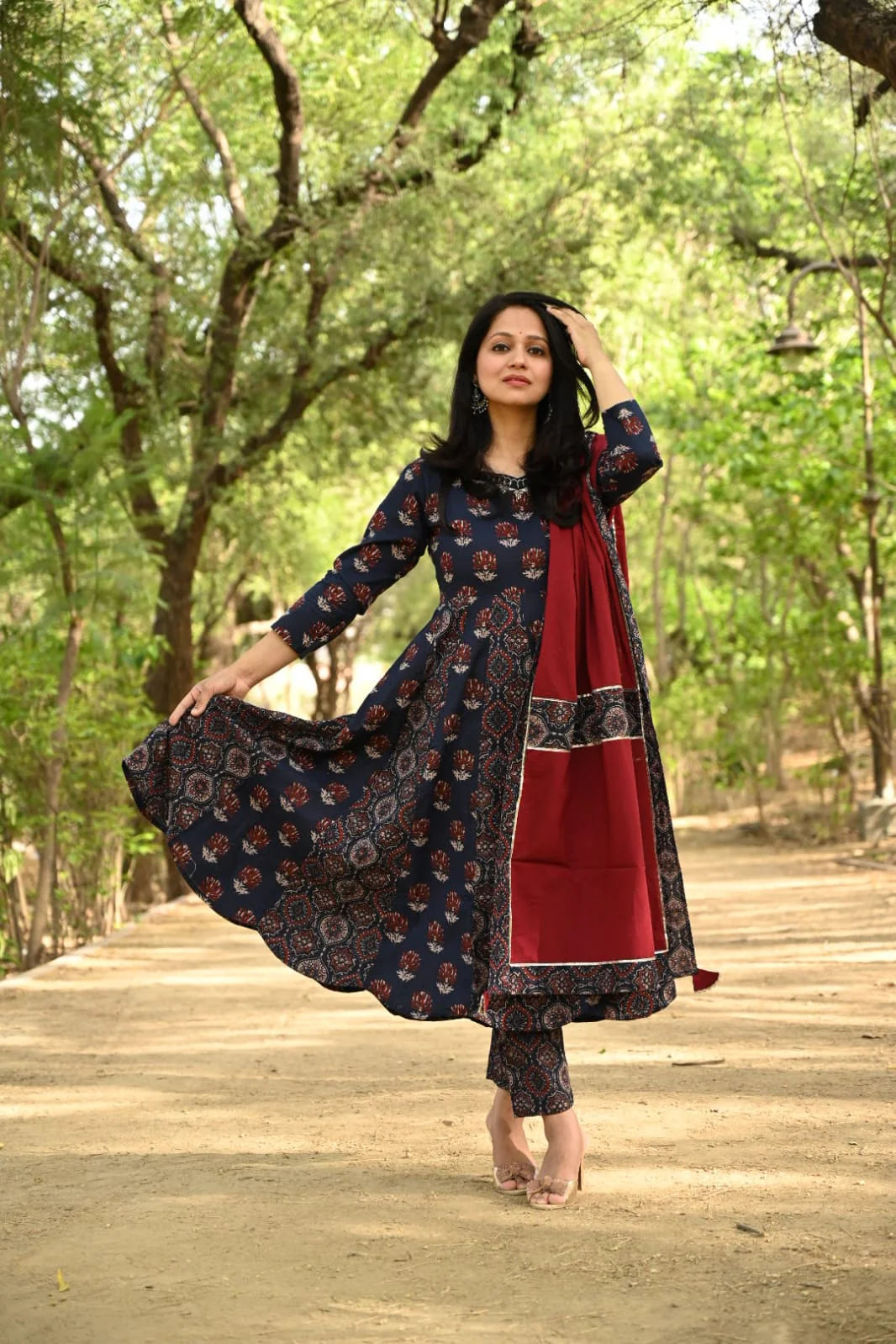 Midnight block Ajrakh Suit Set