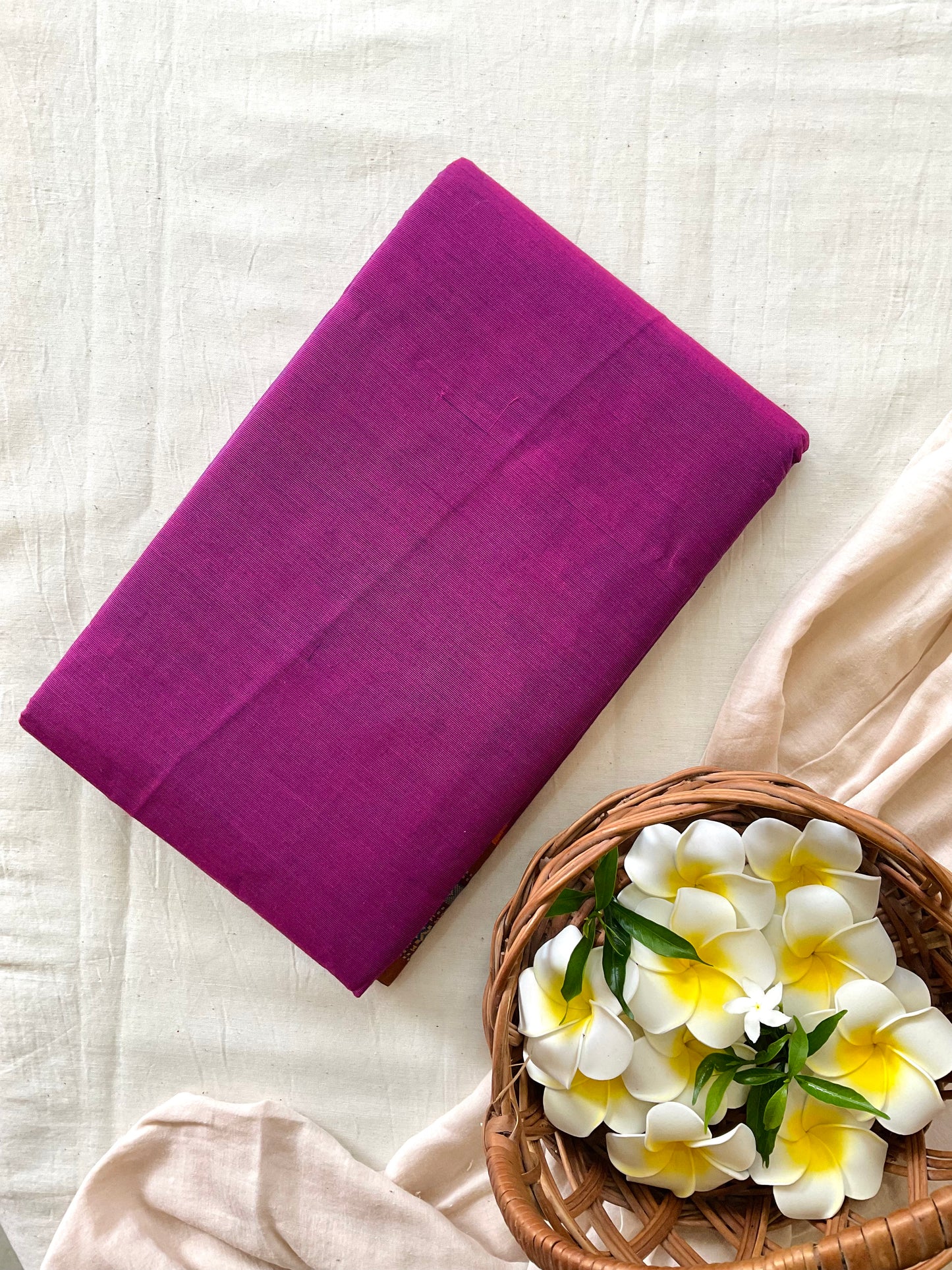 Rose thread border Cotton Saree