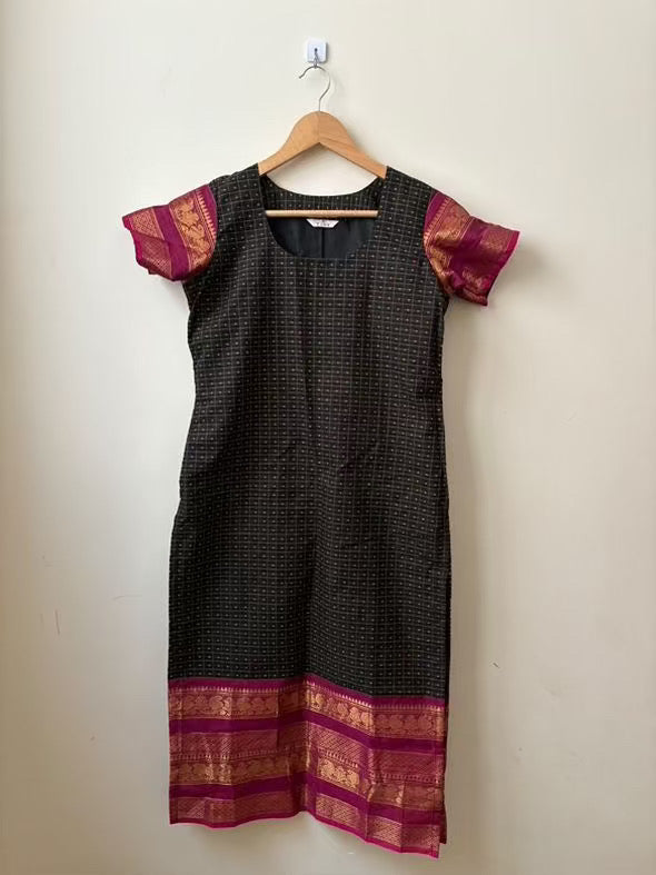 Black Cotton Kurta dupatta
