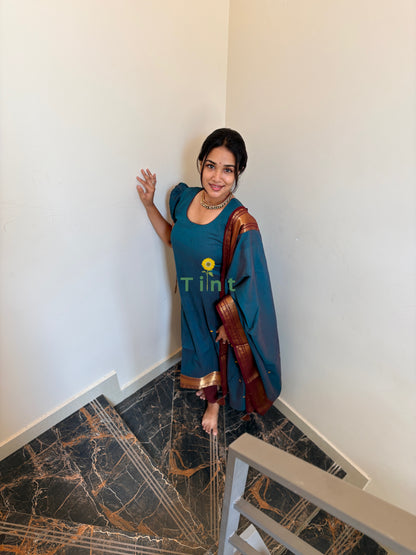 Rain Blue Kanchi Cotton kurta dupatta