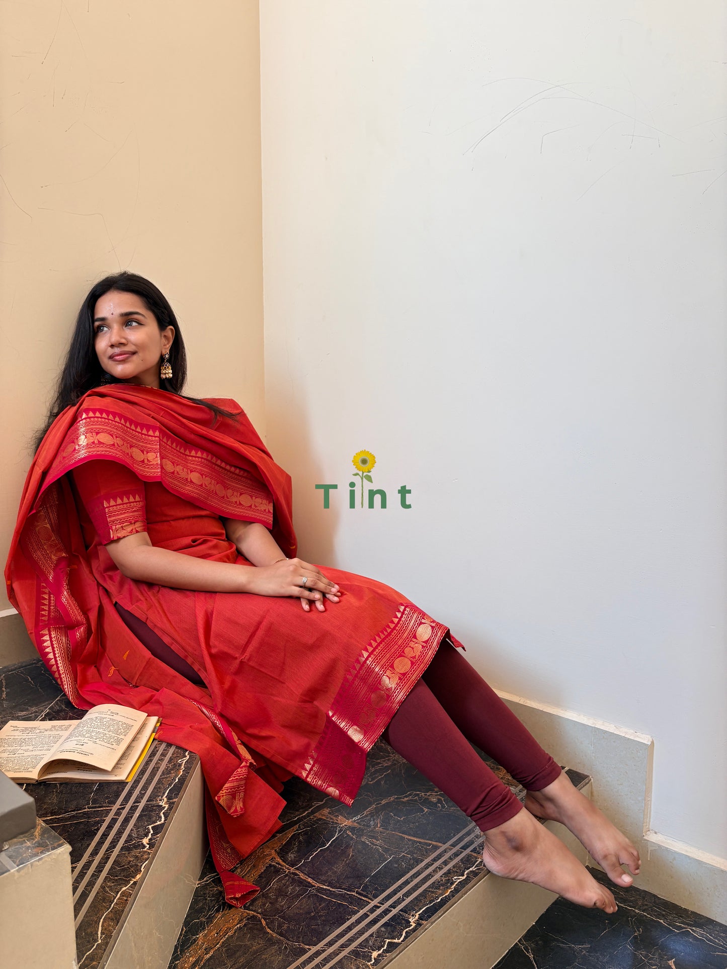 Pomegranate Pop Kanchi cotton kurta dupatta