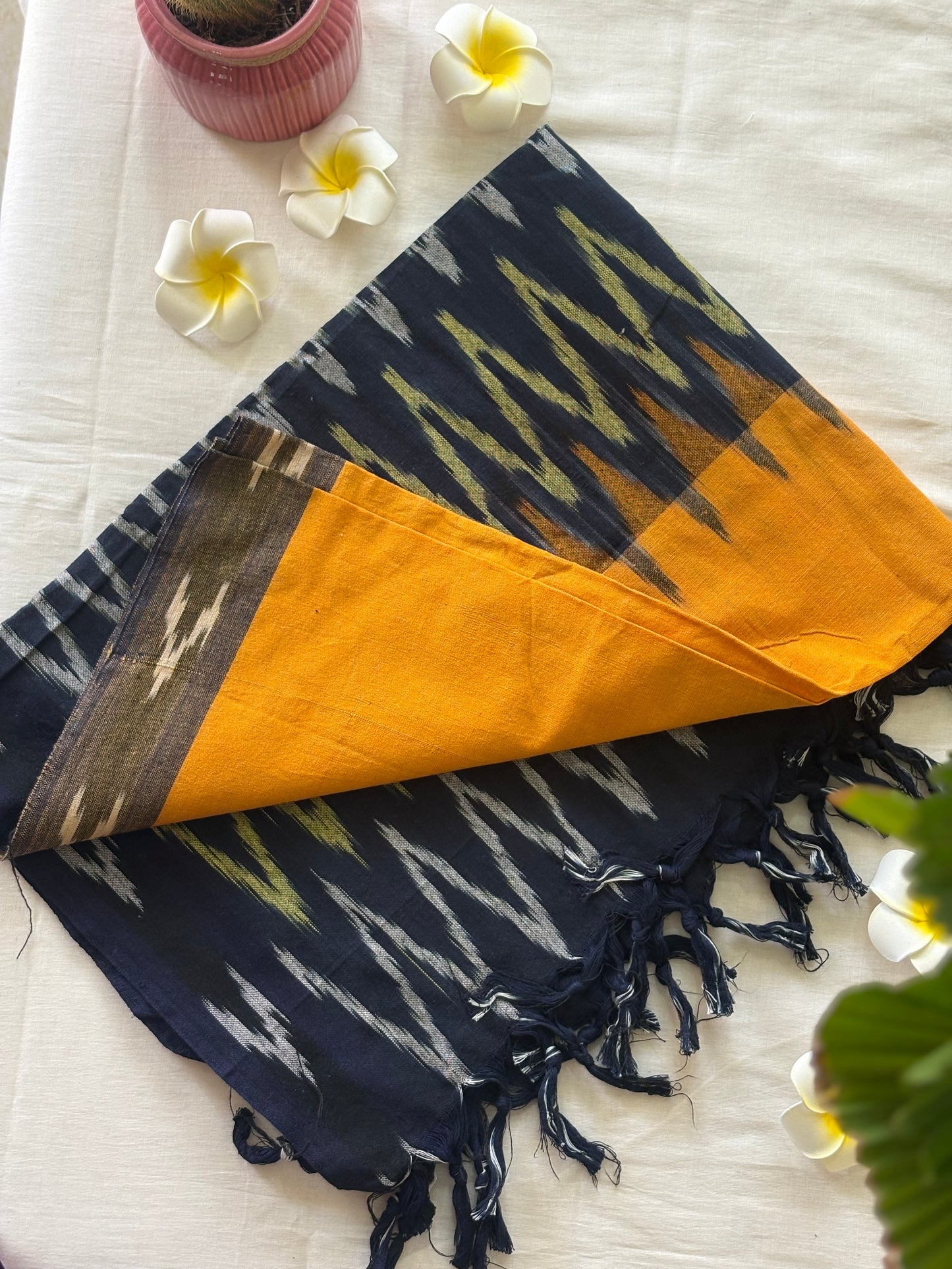 Marigold Shadow Ikat Dupatta